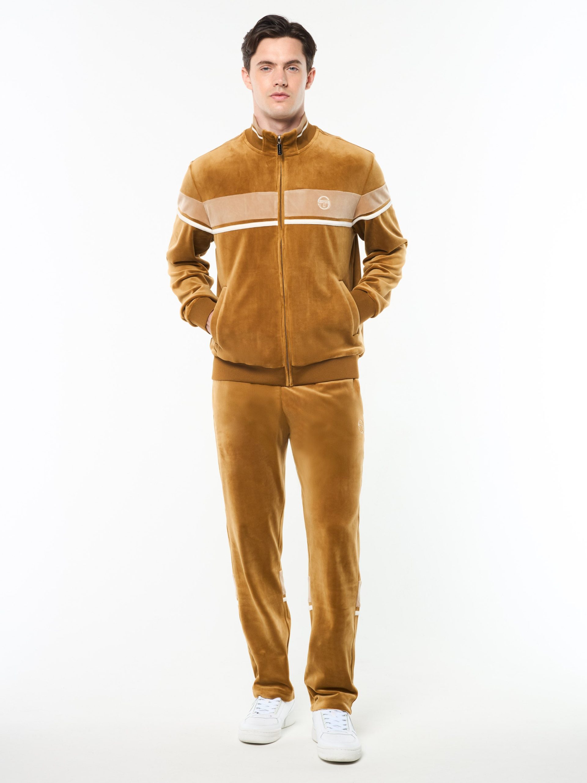Damarindo Velour Track Jacket- Bronze Brown - Image 3