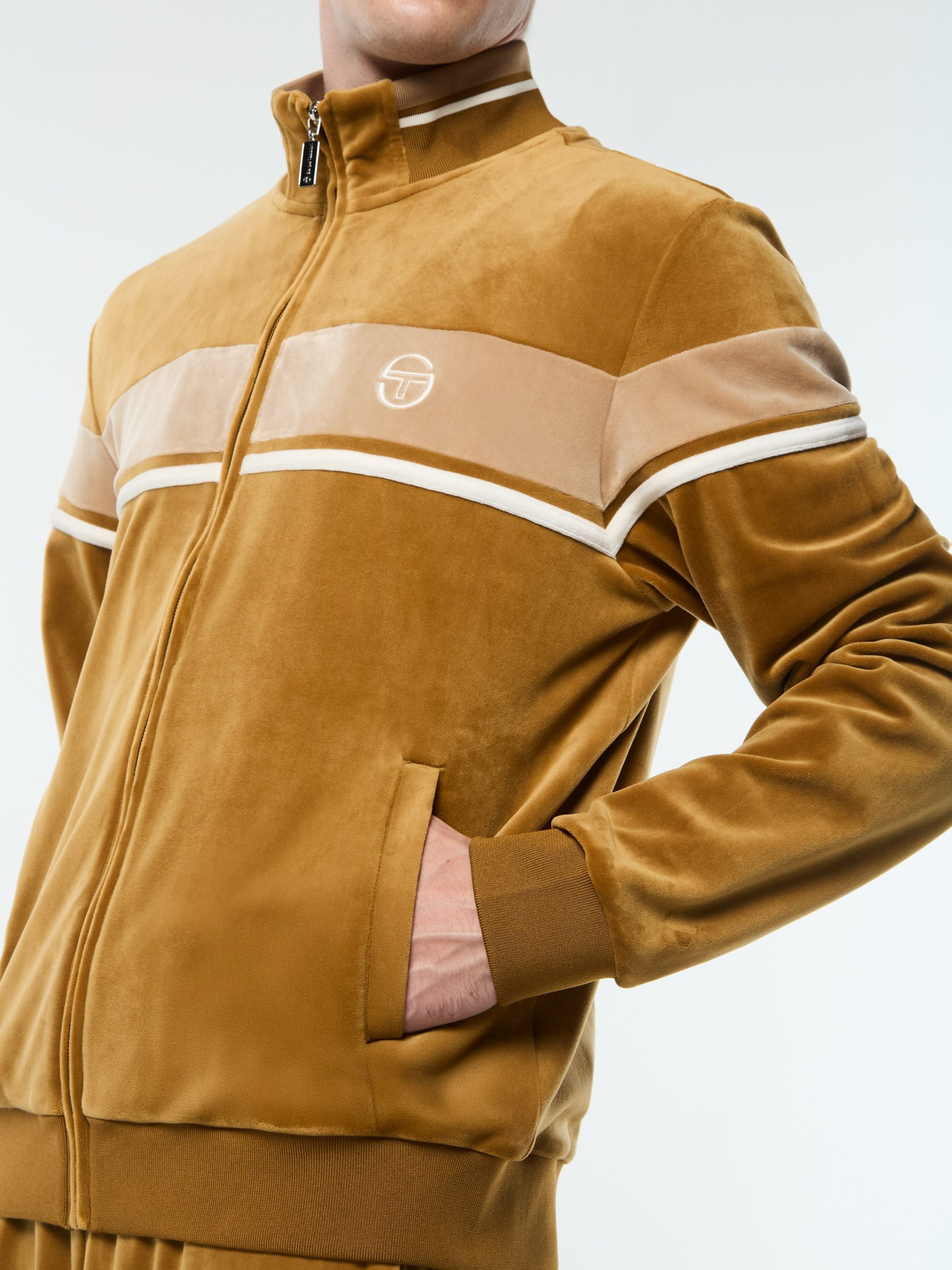 Damarindo Velour Track Jacket- Bronze Brown - Image 7