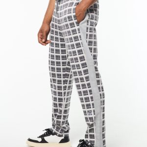 Damarindo Check Track Pant- Quiet Grey