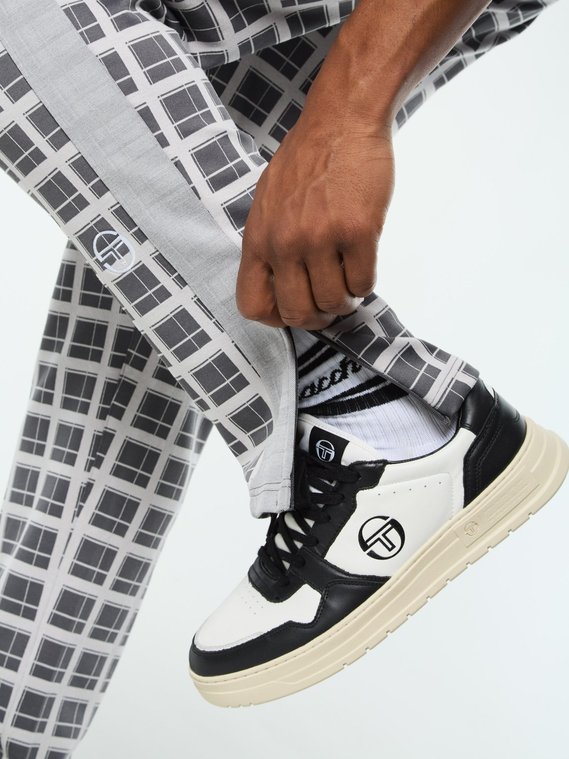 Damarindo Check Track Pant- Quiet Grey - Image 8