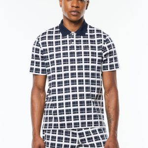 Damarindo Check Polo- Maritime Blue