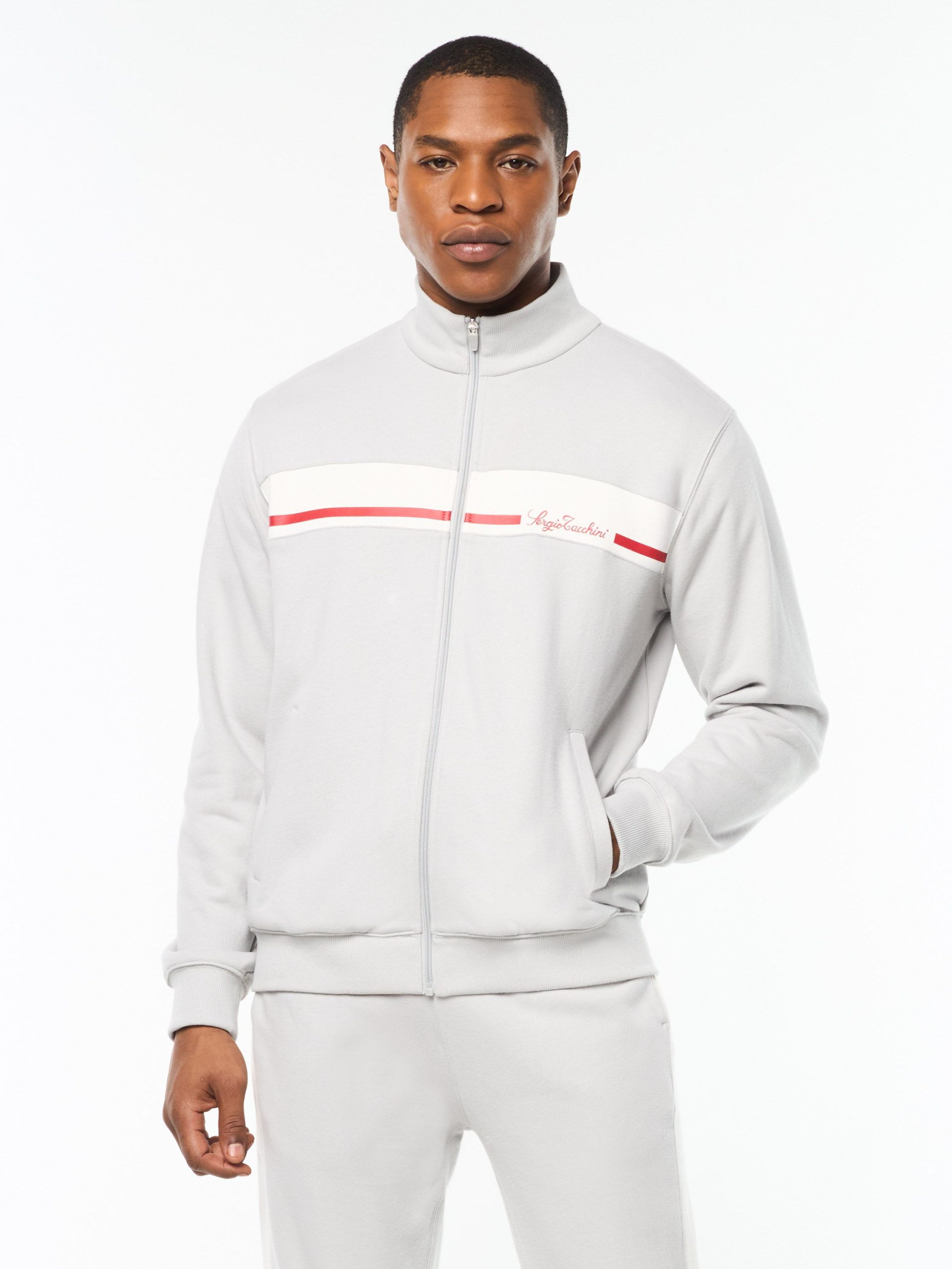 Cursivo Track Jacket- Quiet Grey