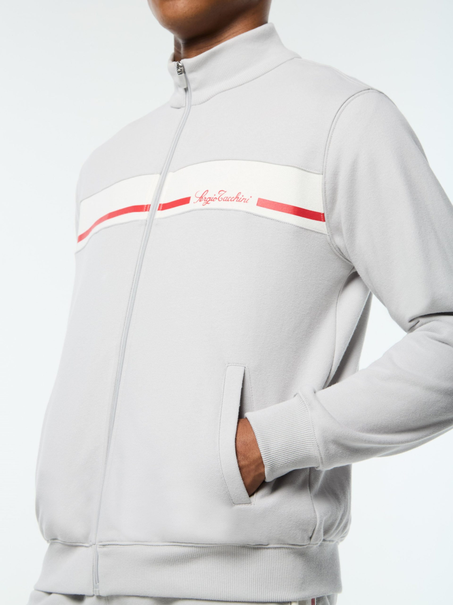 Cursivo Track Jacket- Quiet Grey - Image 7