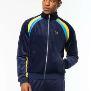 Banda Velour Track Jacket- Maritime Blue