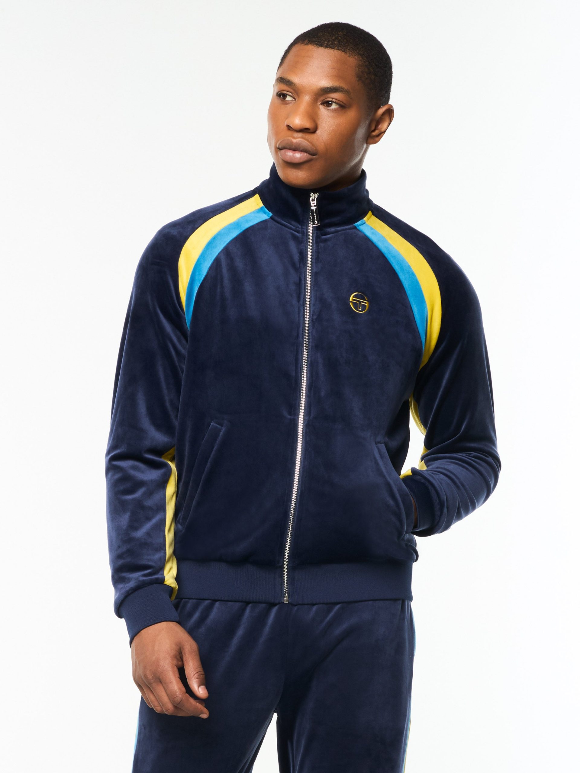Banda Velour Track Jacket- Maritime Blue