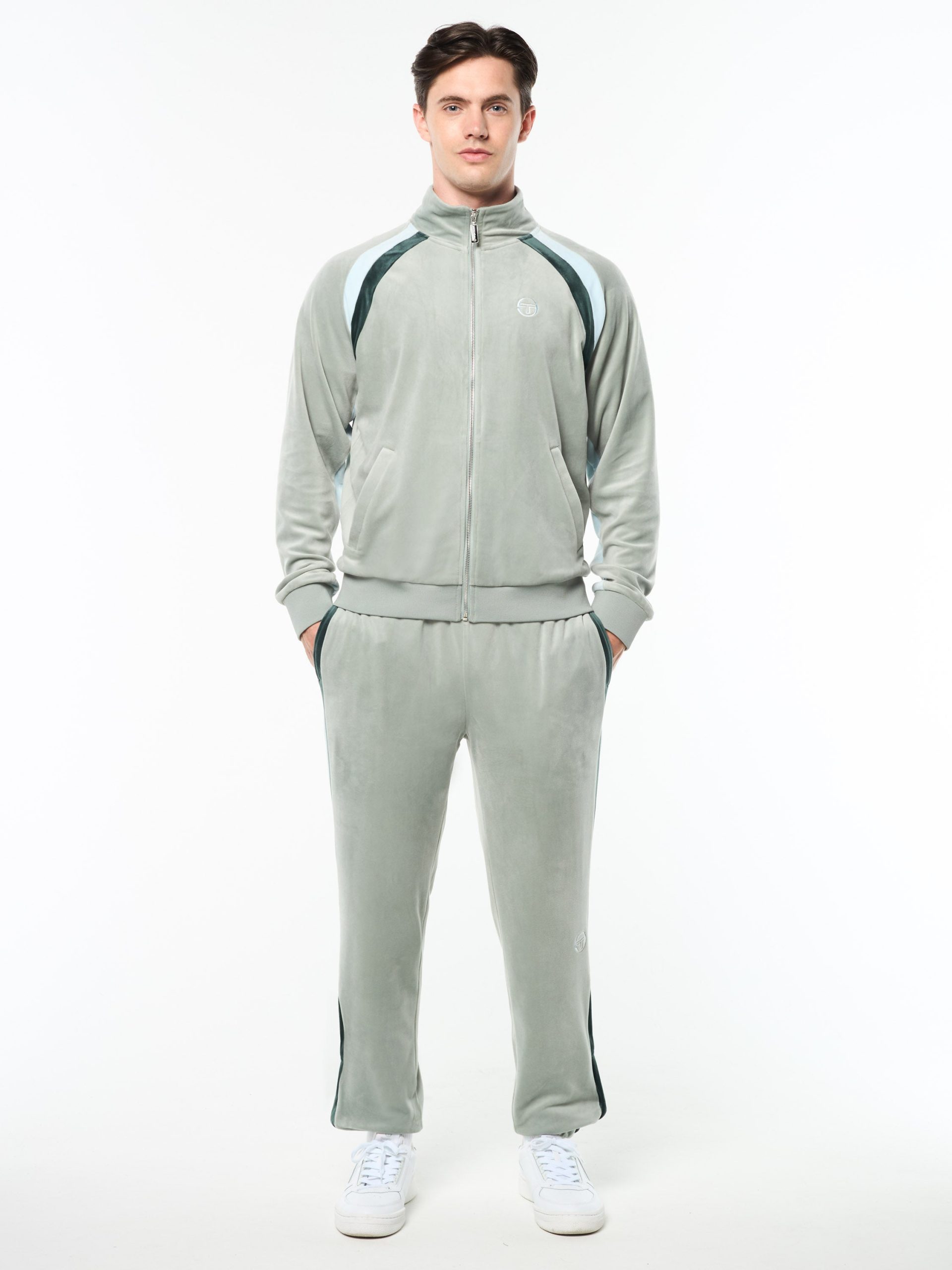 Banda Velour Track Jacket- Slate Gray - Image 3