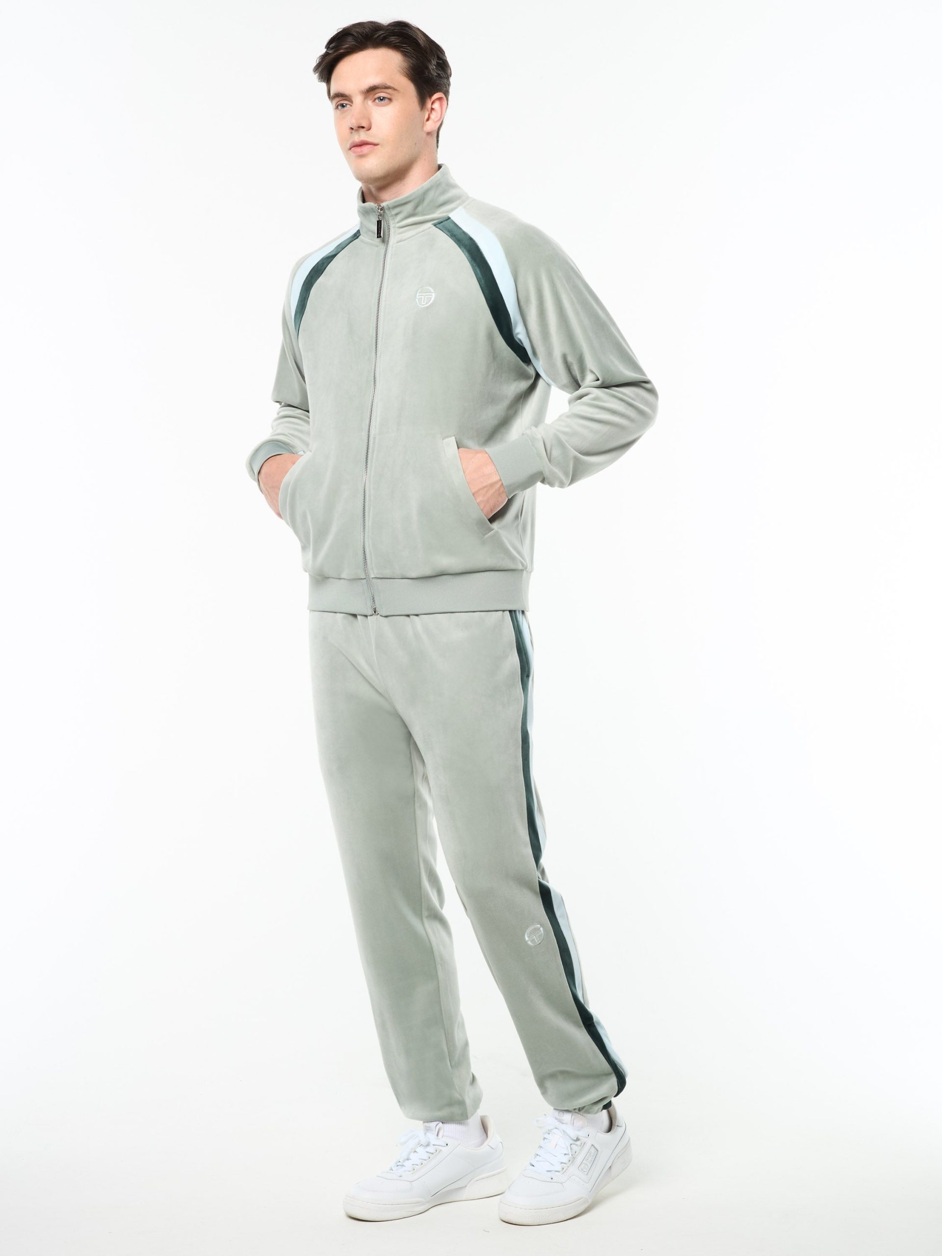 Banda Velour Track Jacket- Slate Gray - Image 4