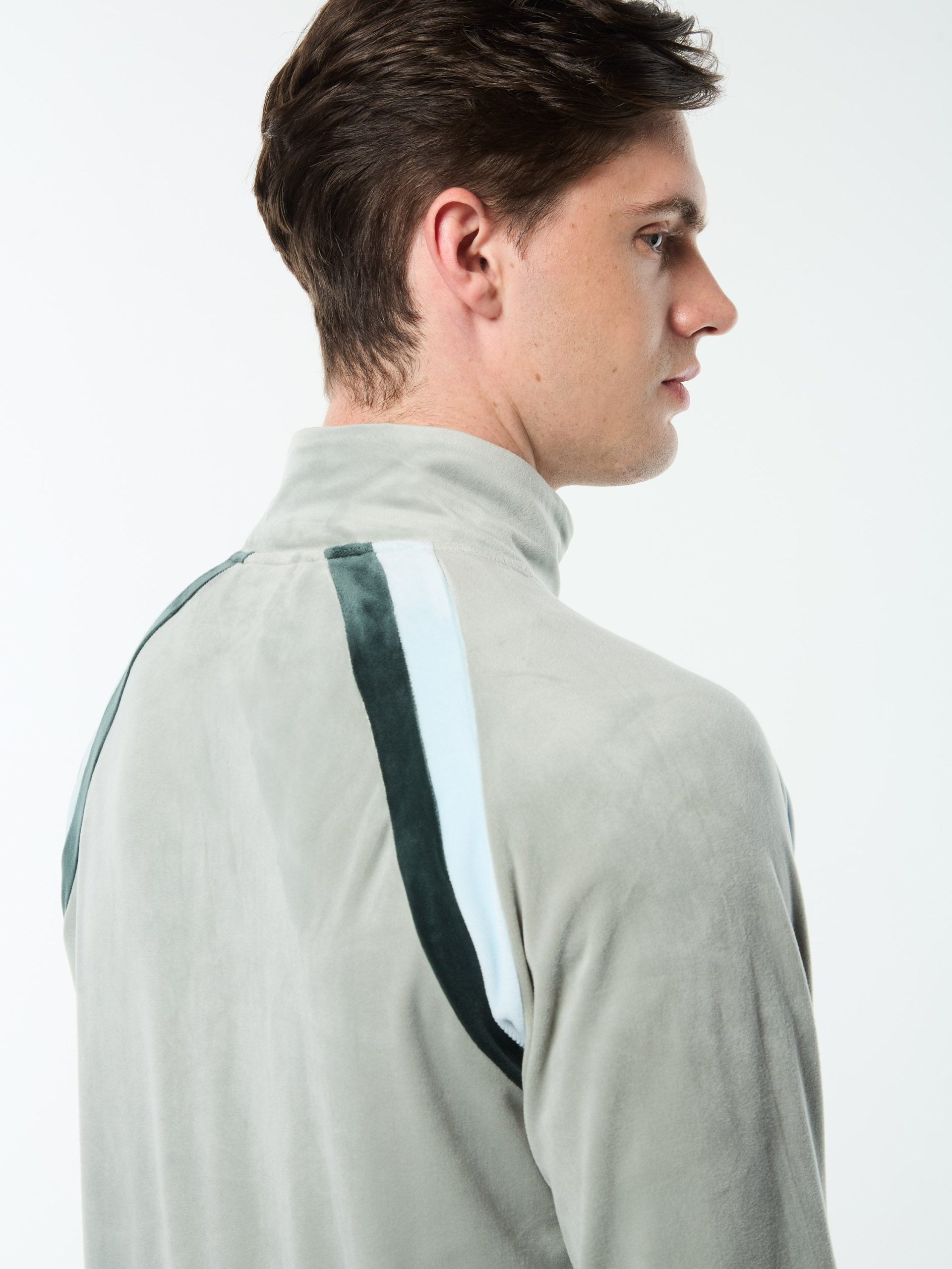 Banda Velour Track Jacket- Slate Gray - Image 6