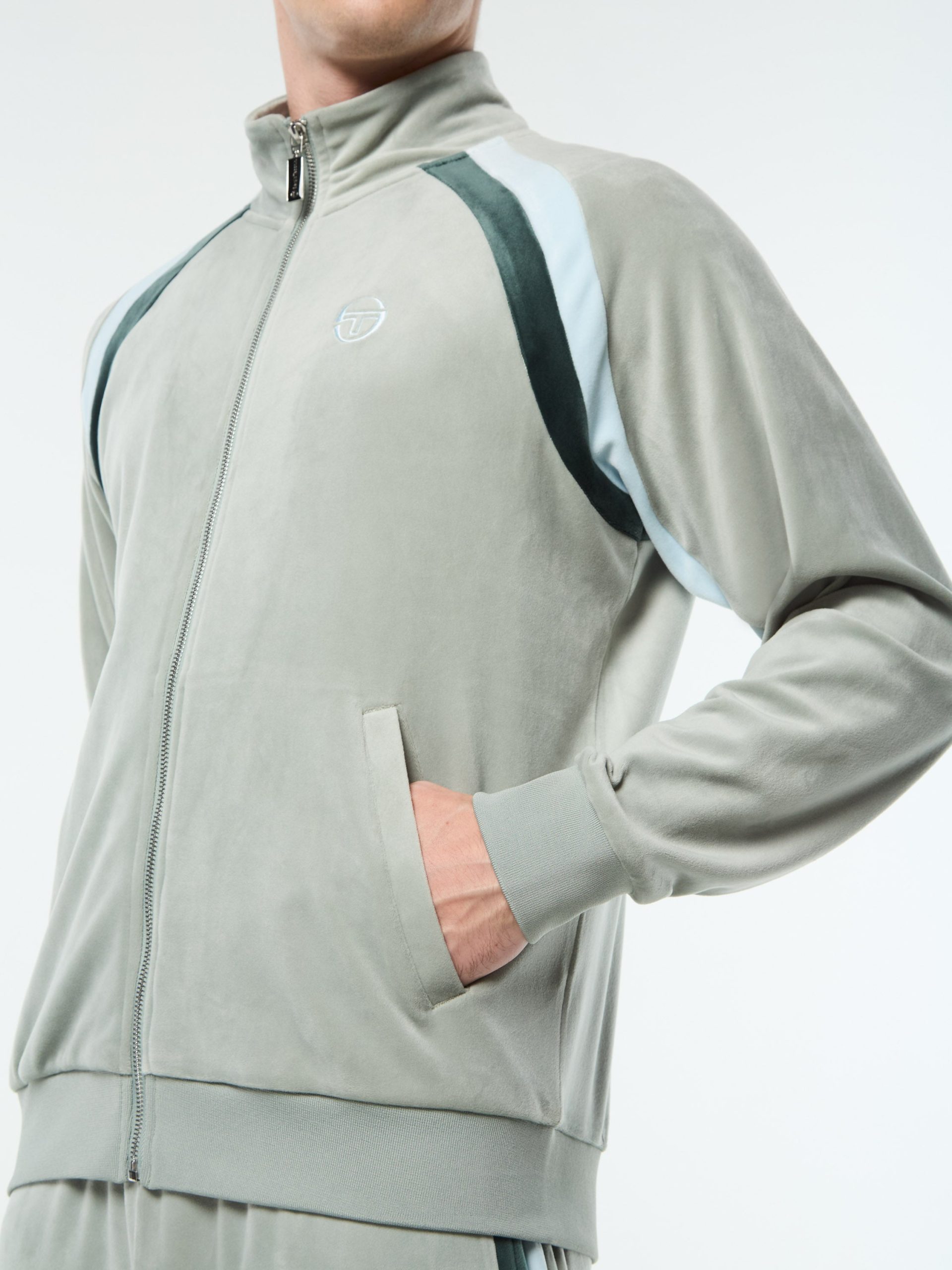 Banda Velour Track Jacket- Slate Gray - Image 7