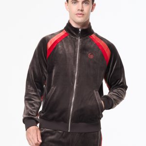 Banda Velour Track Jacket- Mulch
