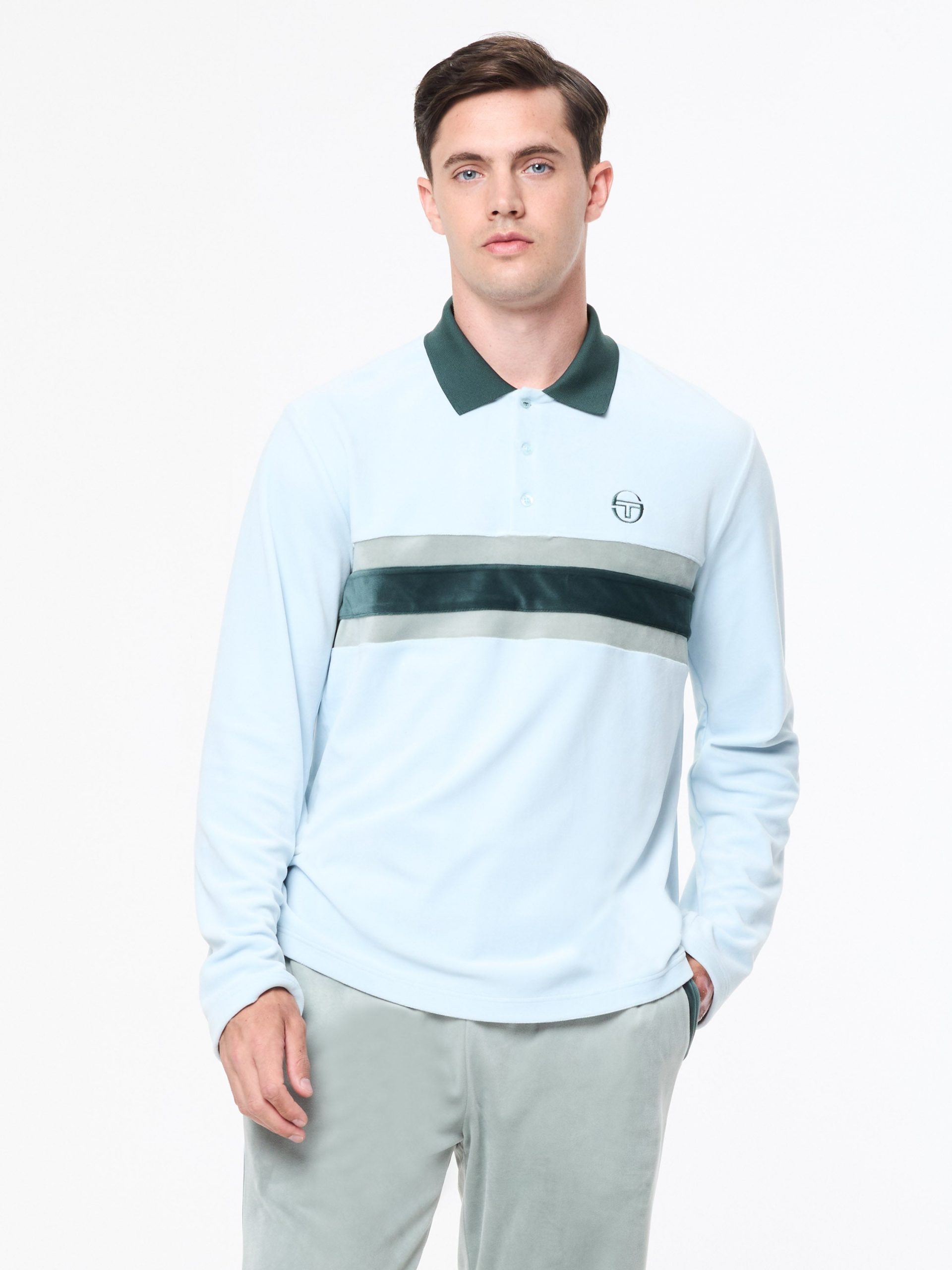 Banda Velour Polo- Baby Blue