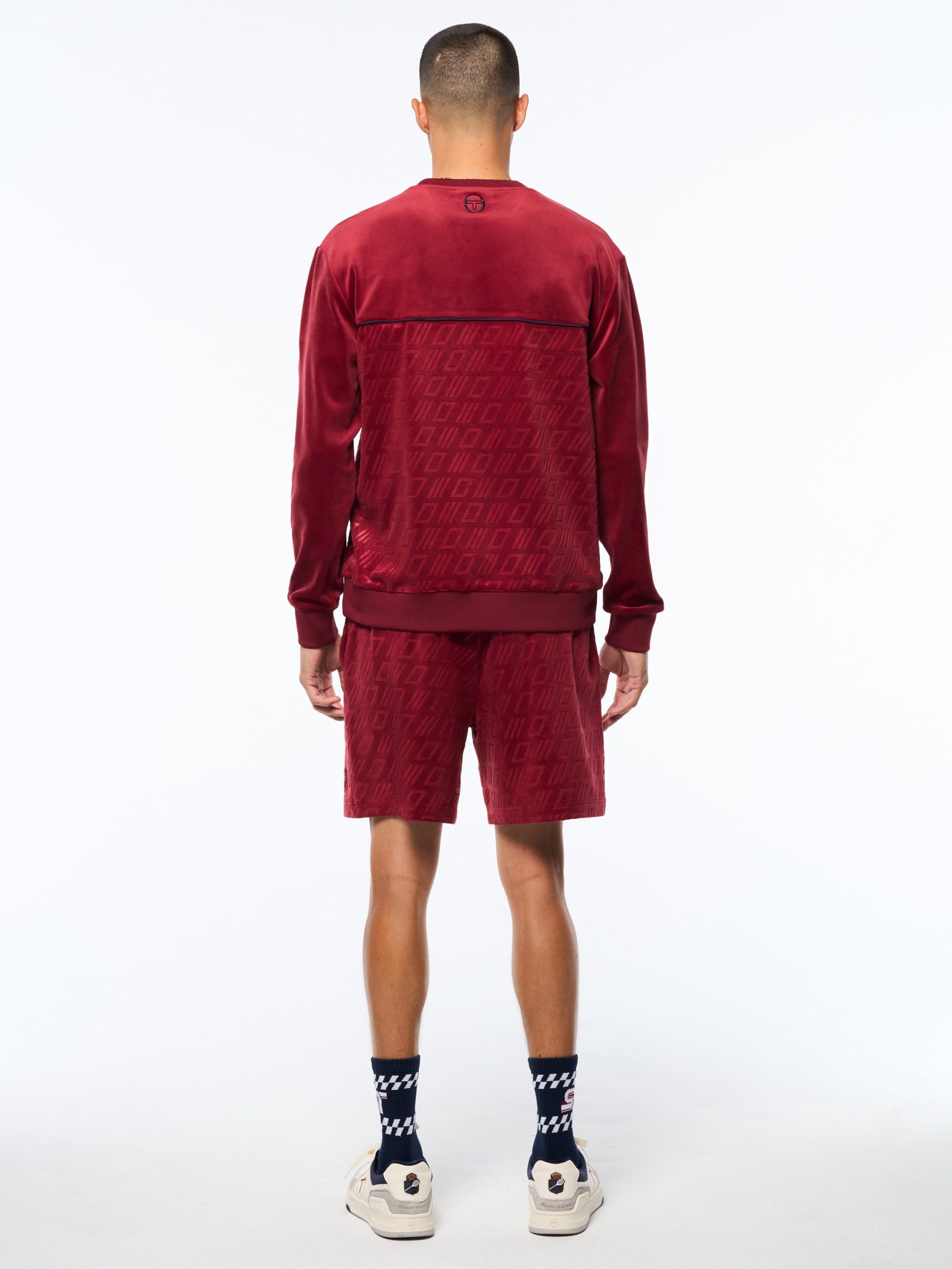 Bandiera Debossed Velour Crewneck-Rhubarb - Image 5