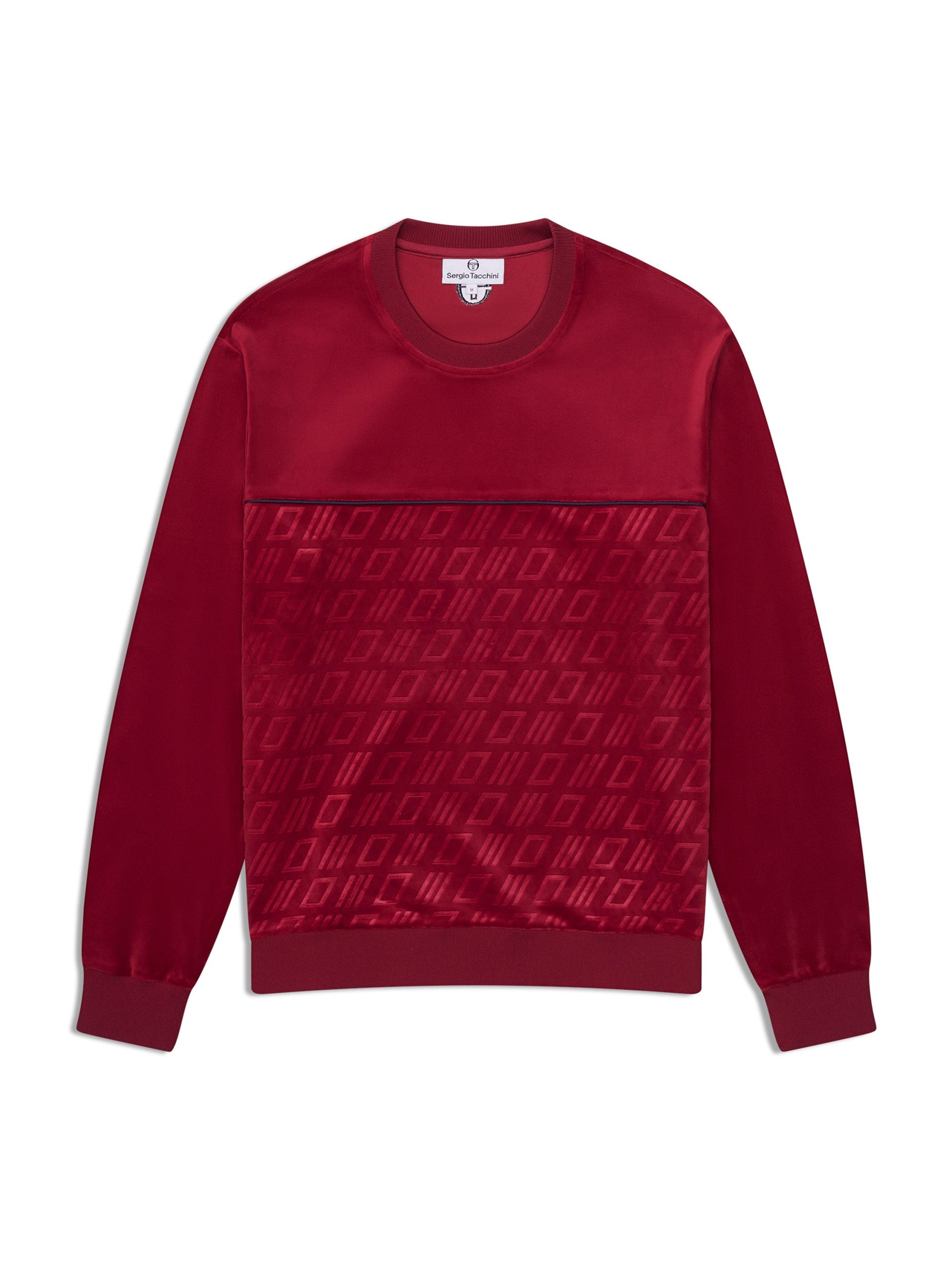 Bandiera Debossed Velour Crewneck-Rhubarb - Image 2