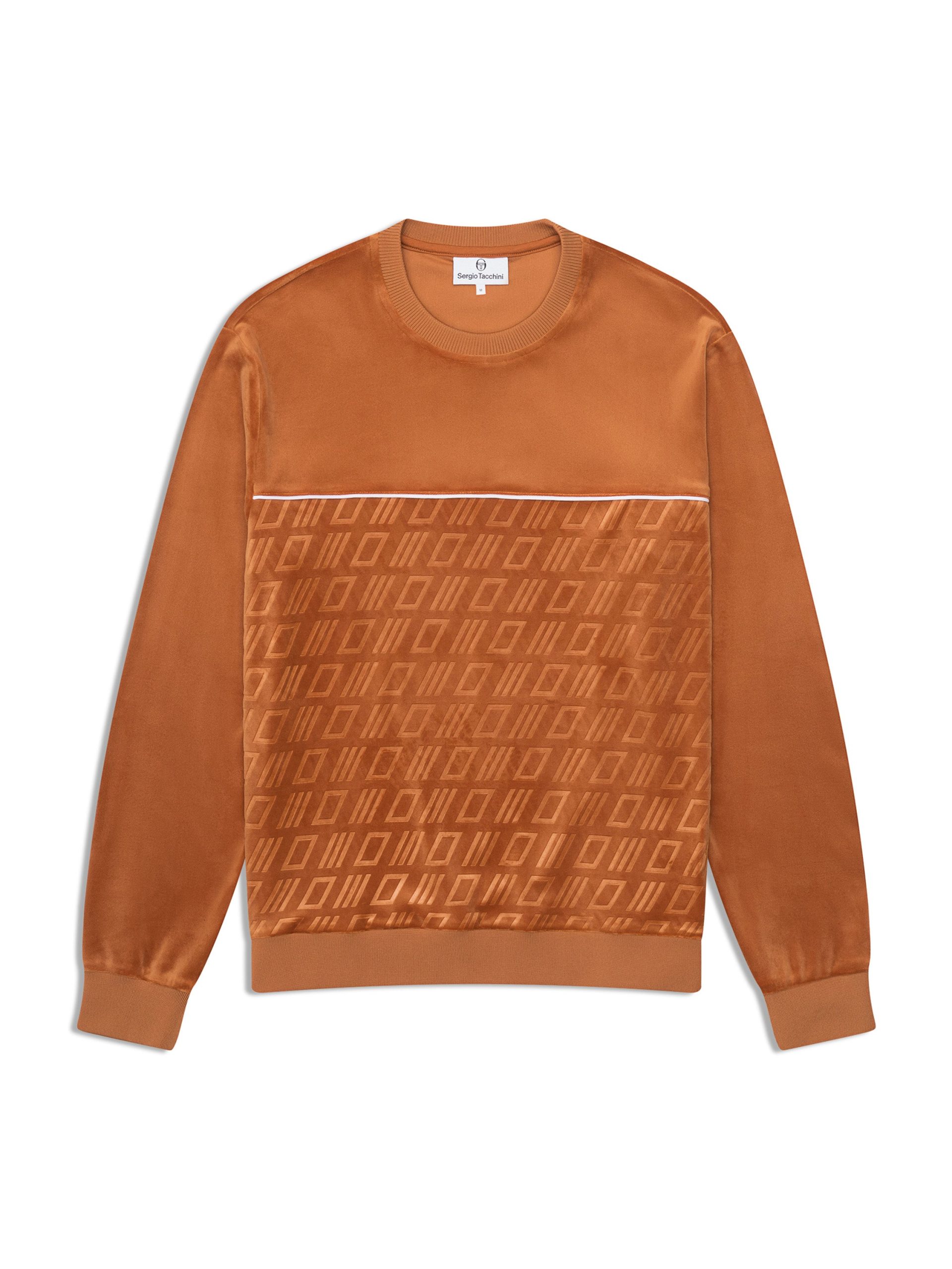 Bandiera Debossed Velour Crewneck-Sugar Almond - Image 2