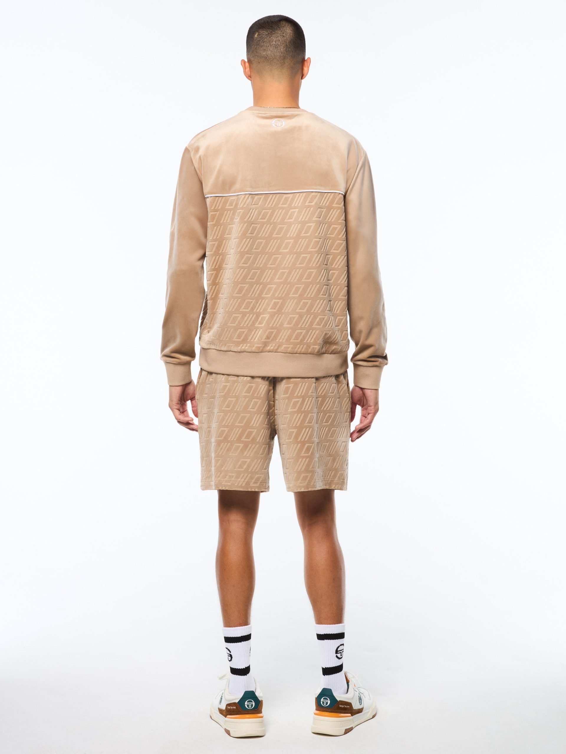 Bandiera Debossed Velour Crewneck-Humus - Image 5