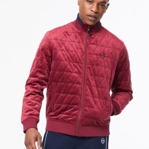 Redi Quilted Velour Bomber Jacket- Rhubarb