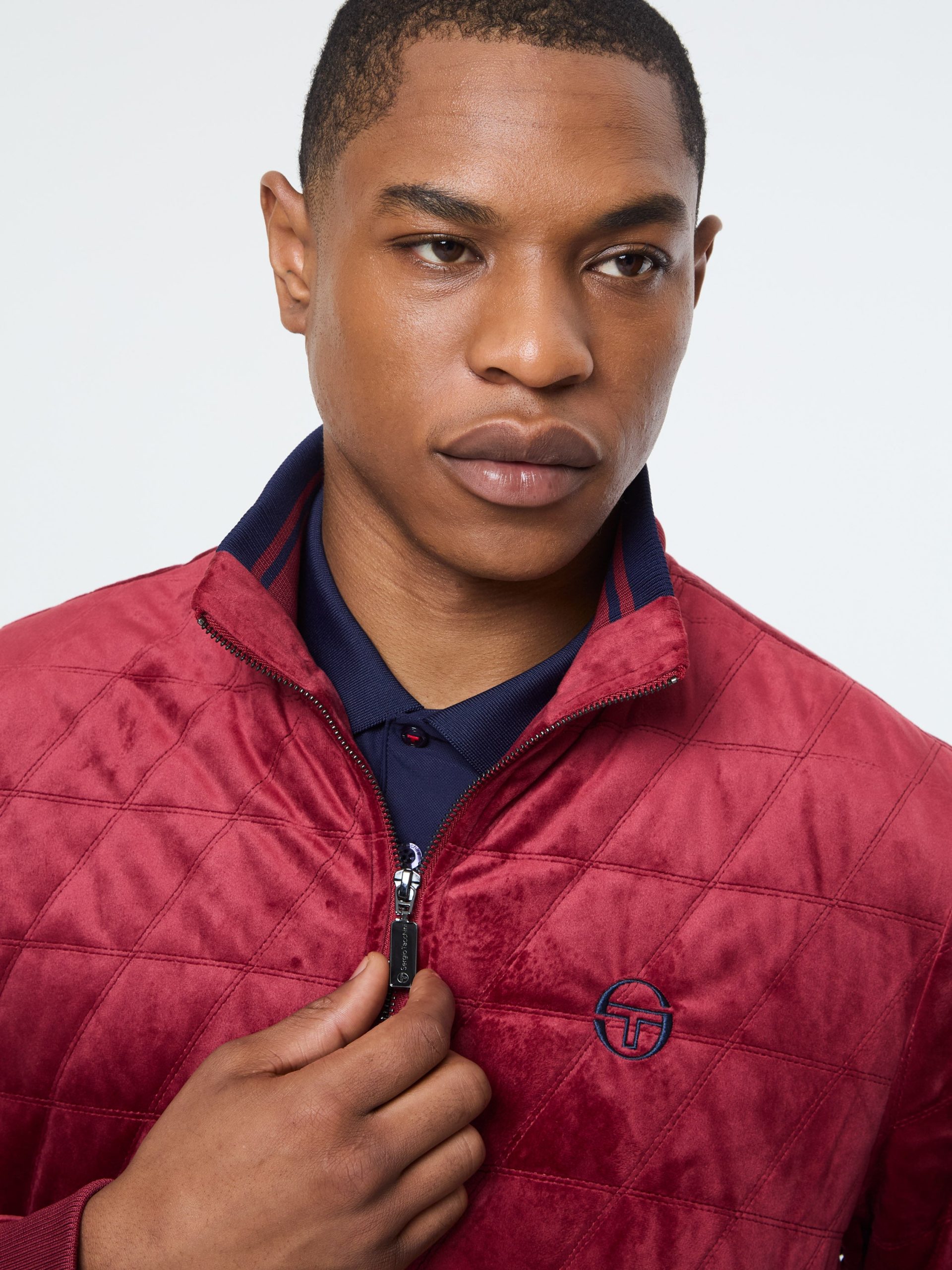 Redi Quilted Velour Bomber Jacket- Rhubarb - Image 8