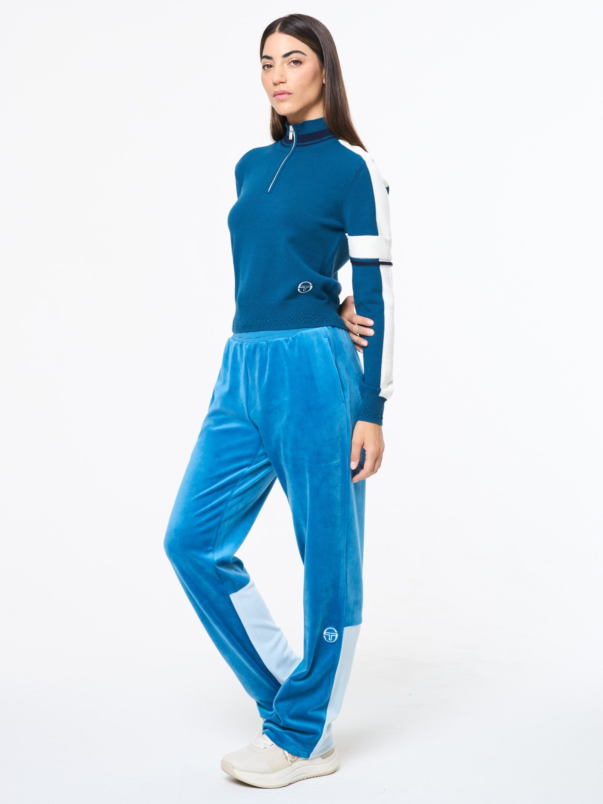 Nota Knit Quarter Zip- Mykonos Blue - Image 4