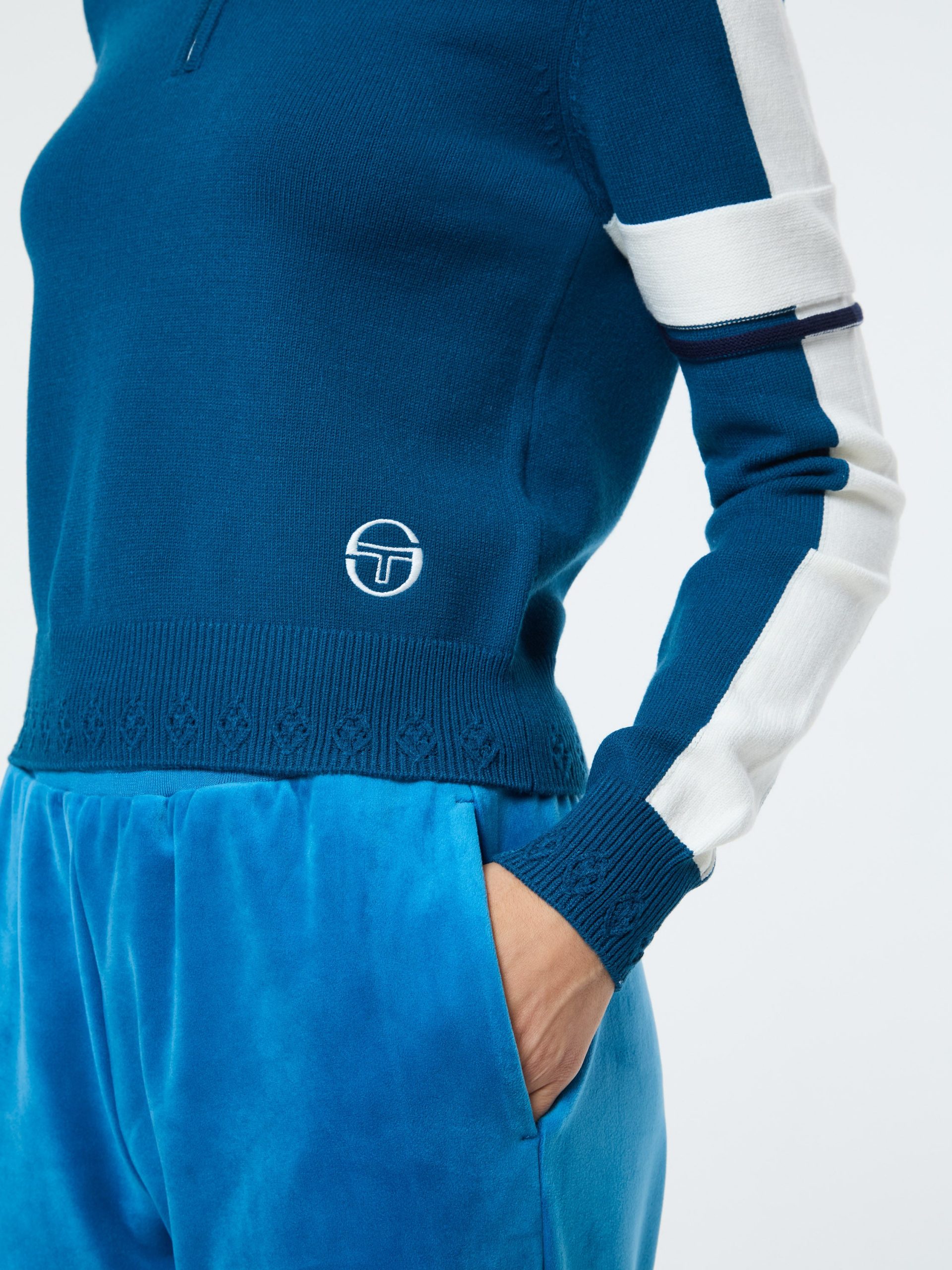 Nota Knit Quarter Zip- Mykonos Blue - Image 8