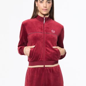 Leta Velour Jacket- Rhubarb