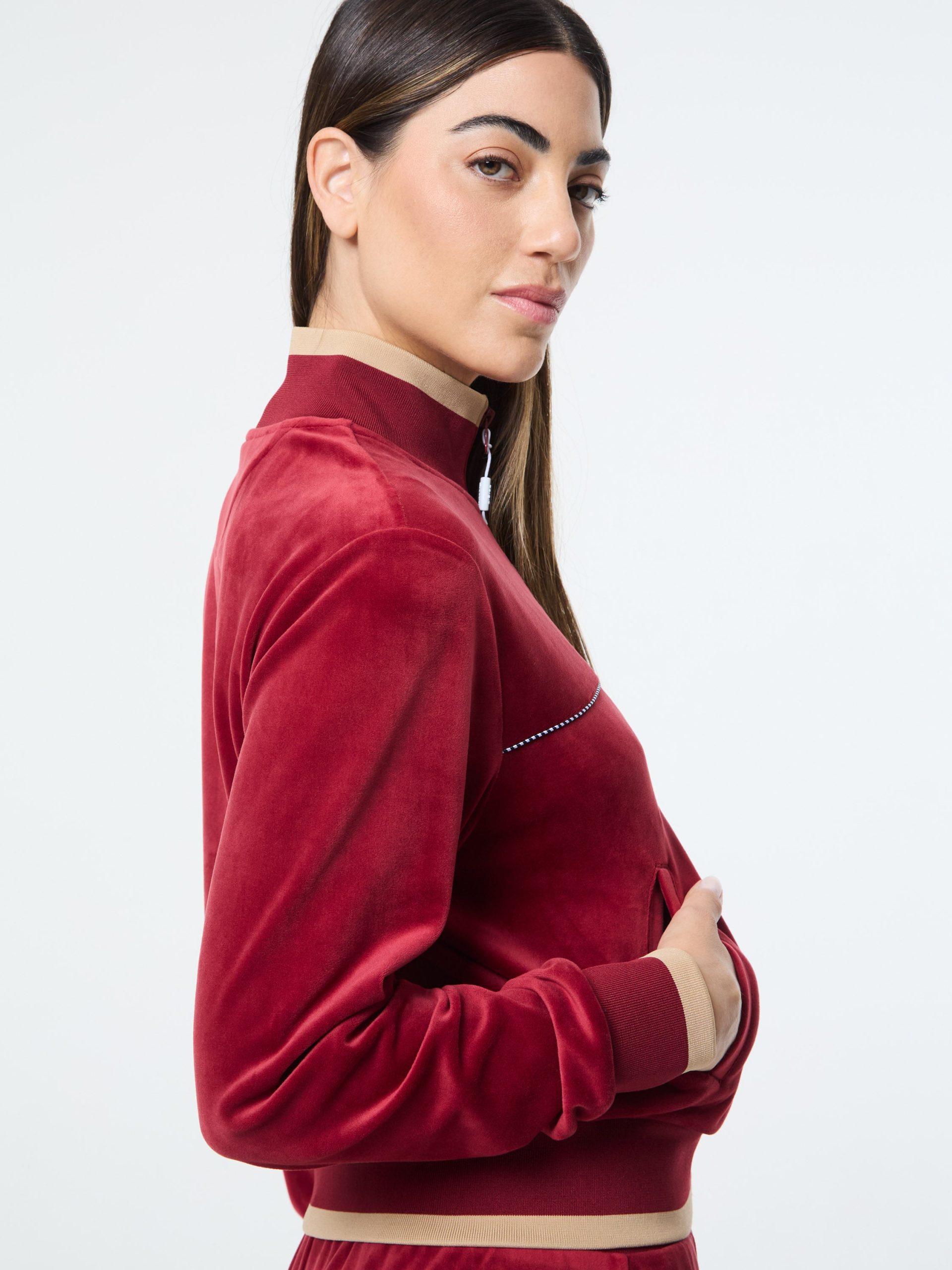 Leta Velour Jacket- Rhubarb - Image 6