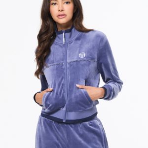 Leta Velour Jacket-Heron