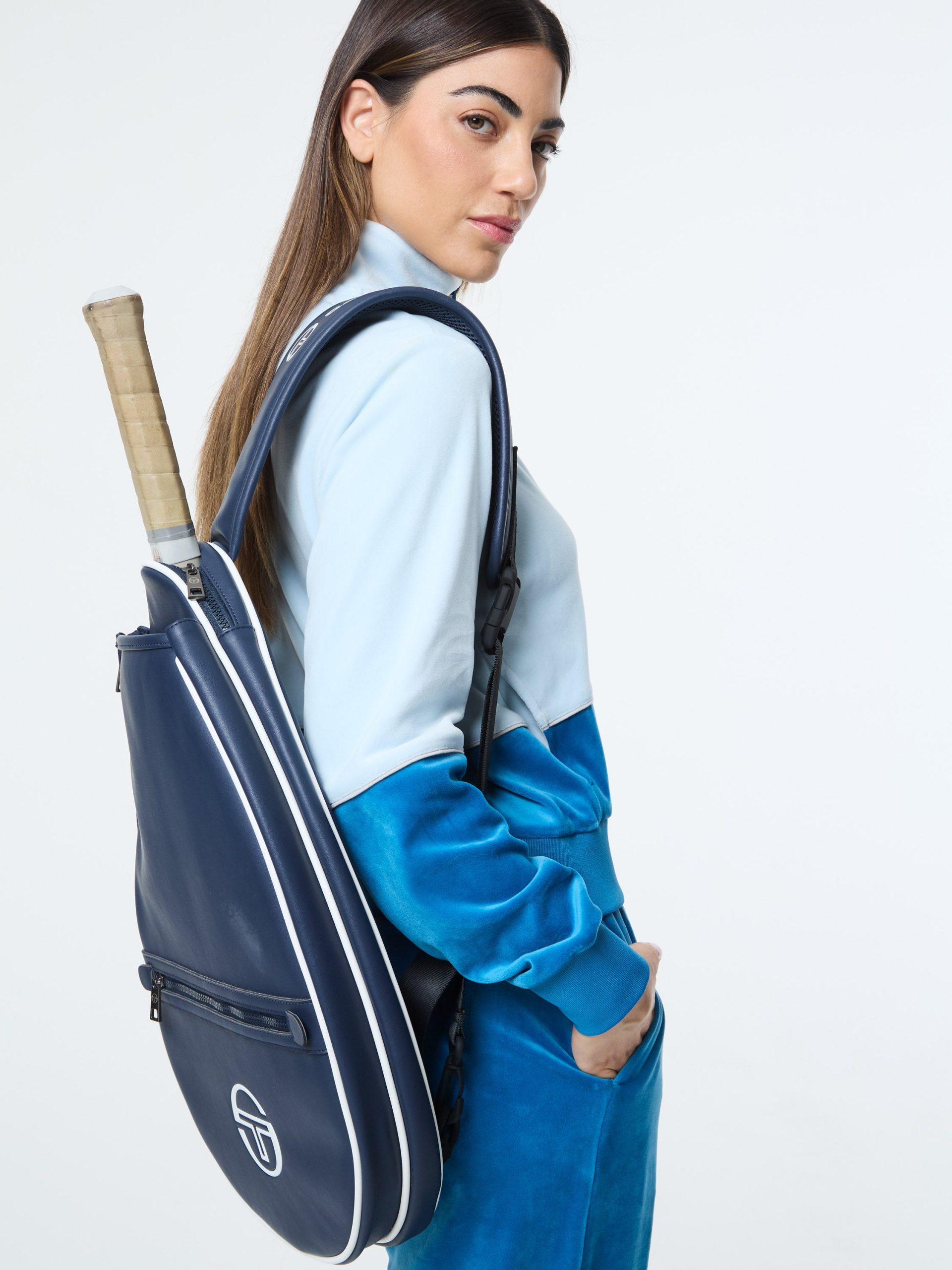 Lina Velour Track Jacket- Baby Blue - Image 10