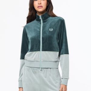Lina Velour Track Jacket- Green Gables
