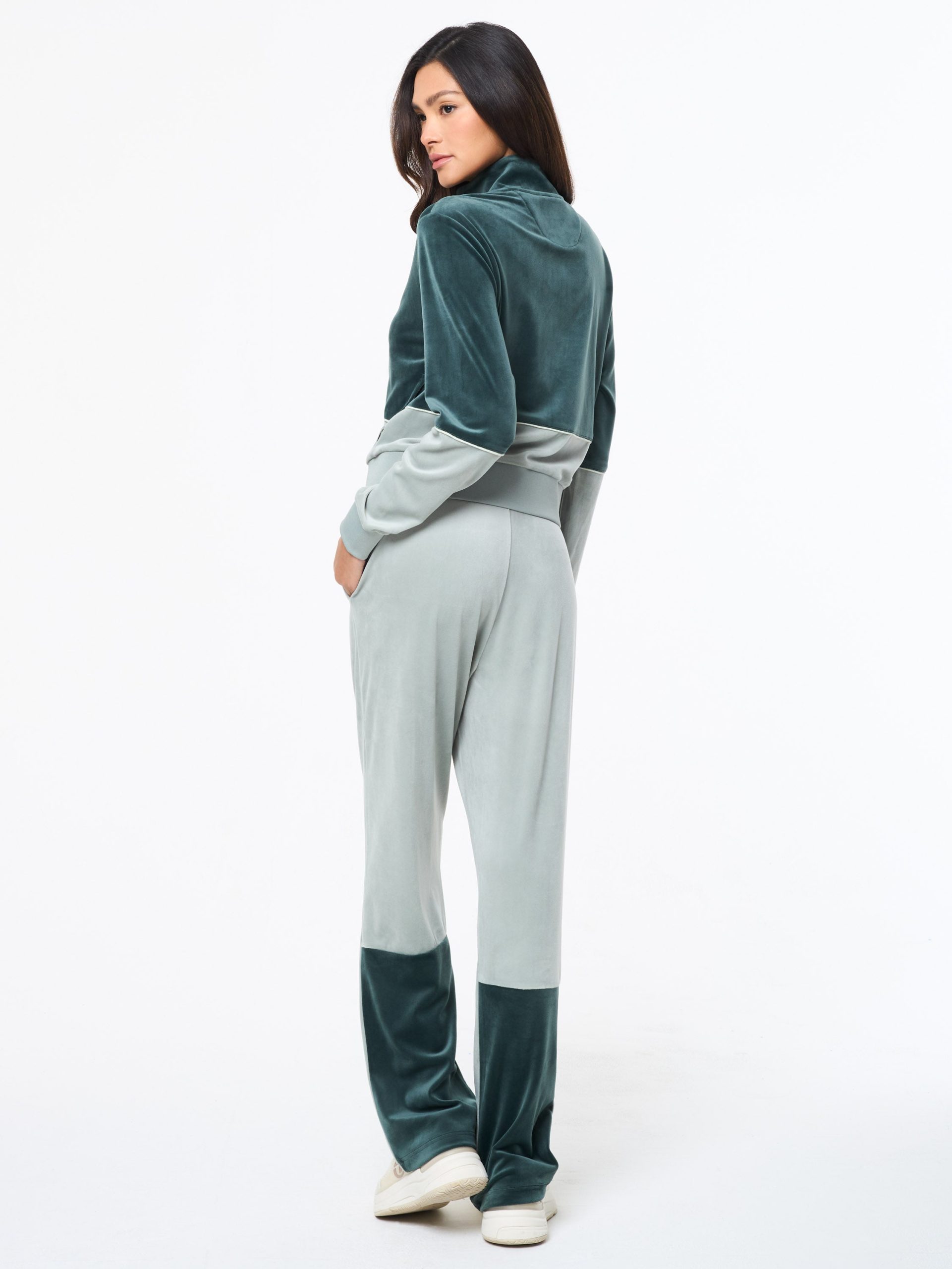 Lina Velour Track Jacket- Green Gables - Image 5