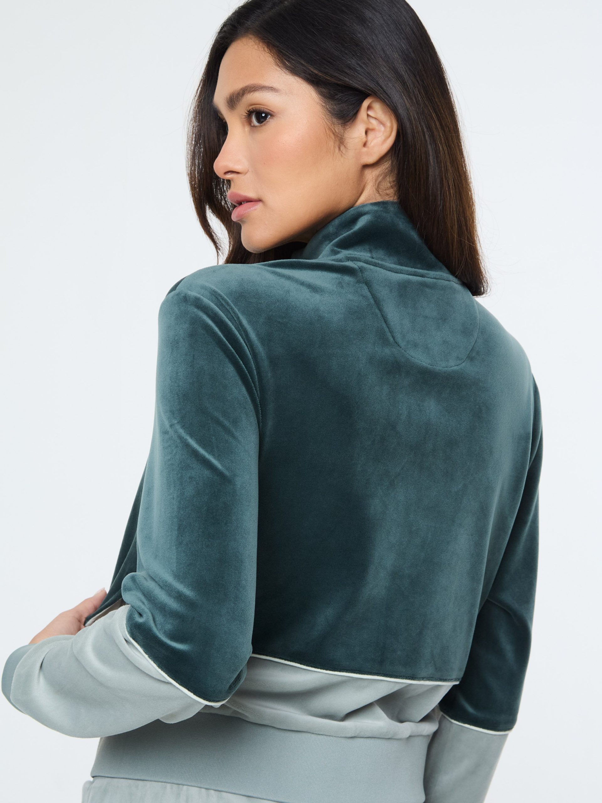 Lina Velour Track Jacket- Green Gables - Image 6