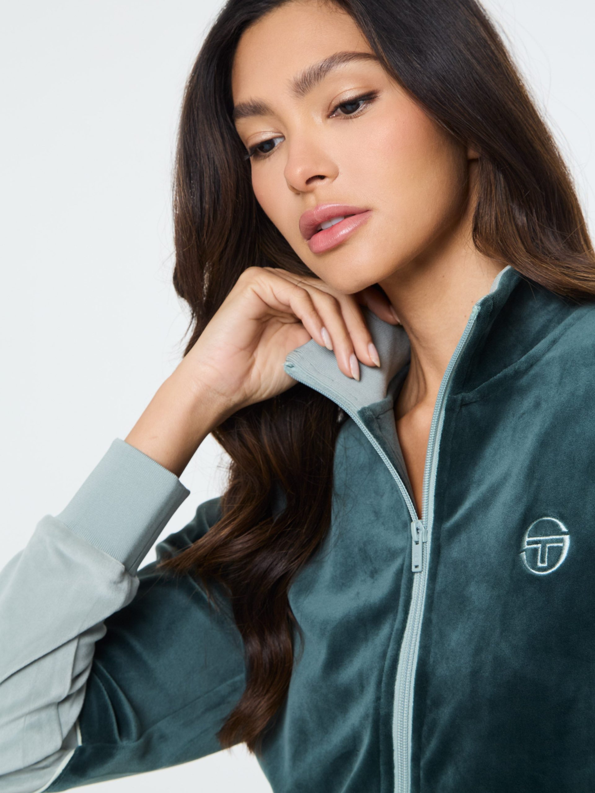 Lina Velour Track Jacket- Green Gables - Image 8