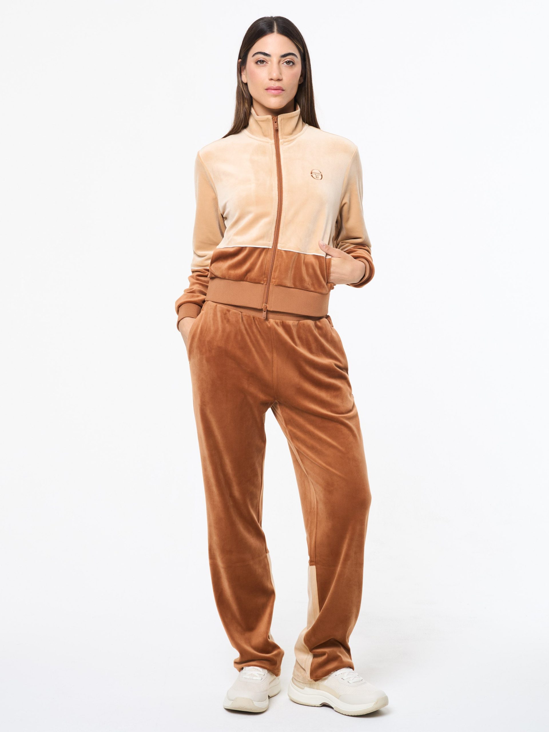 Lina Velour Track Jacket- Candied Ginger - Image 3