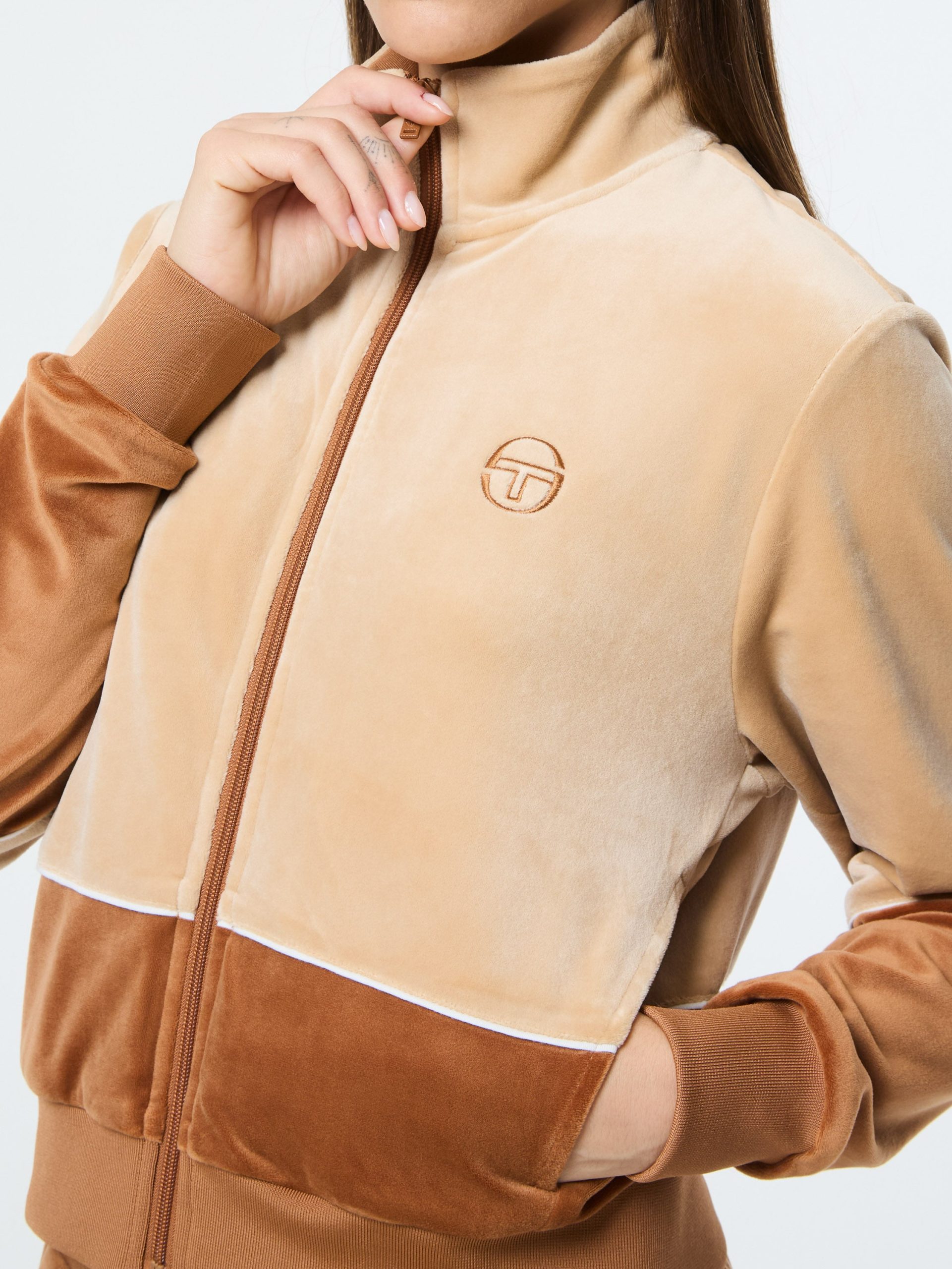 Lina Velour Track Jacket- Candied Ginger - Image 7