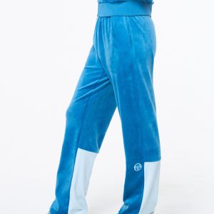 Lina Velour Track Pant- Baby Blue