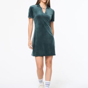 Lina Velour Dress- Green Gables