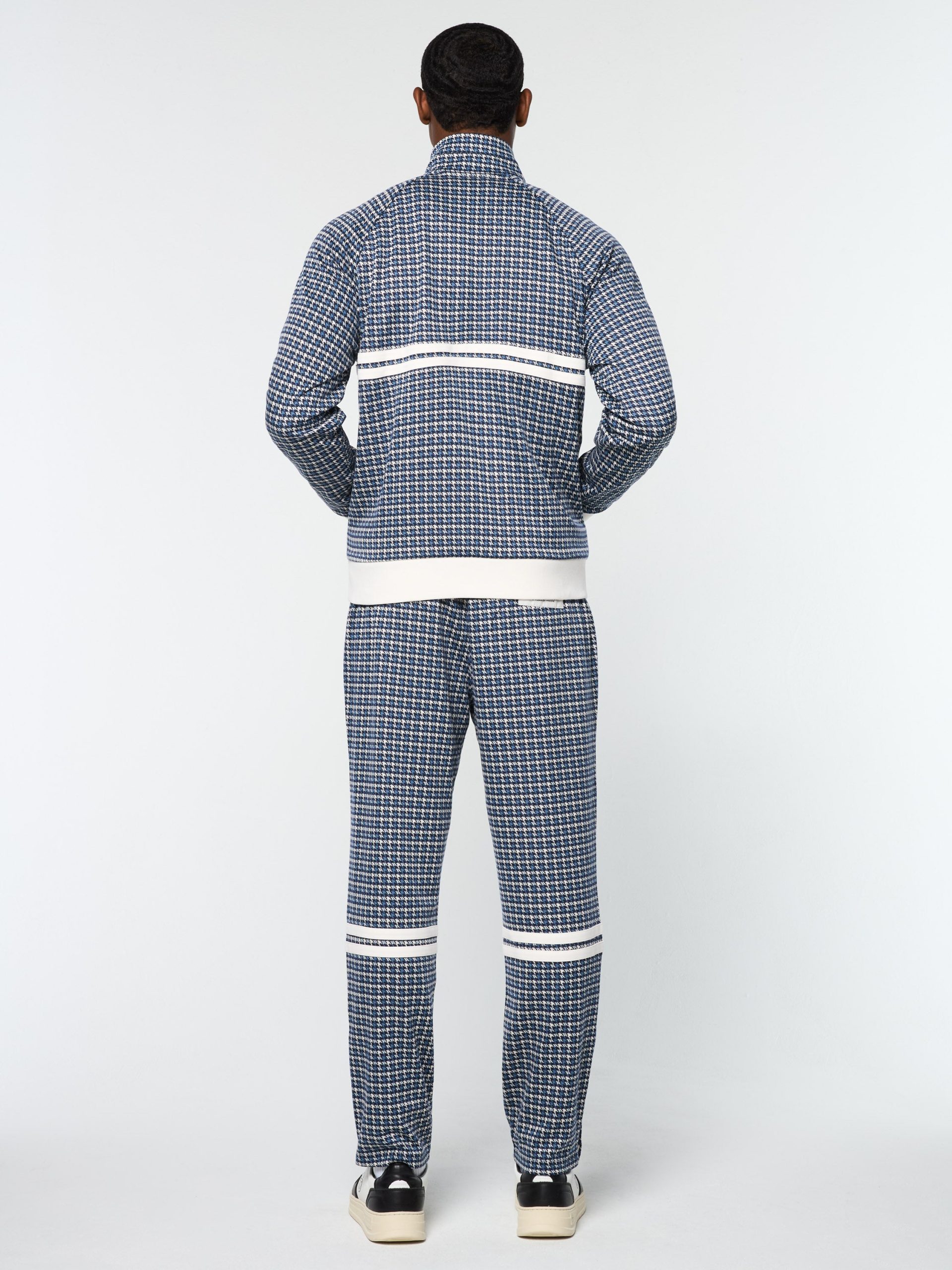 Dallas Houndstooth Track Jacket- Maritime Blue - Image 6