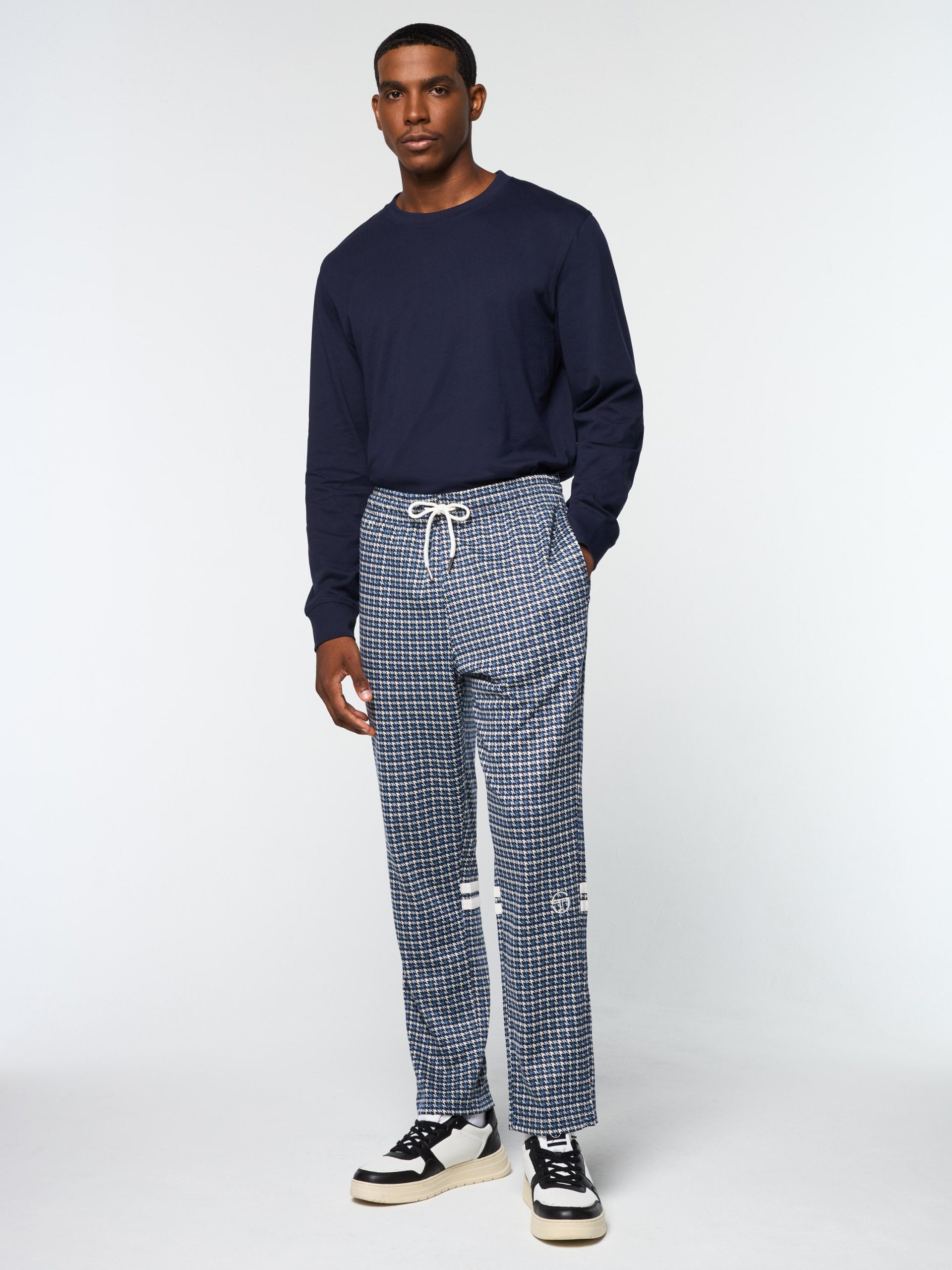 Dallas Houndstooth Track Pant- Maritime Blue - Image 3