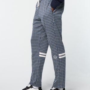 Dallas Houndstooth Track Pant- Maritime Blue