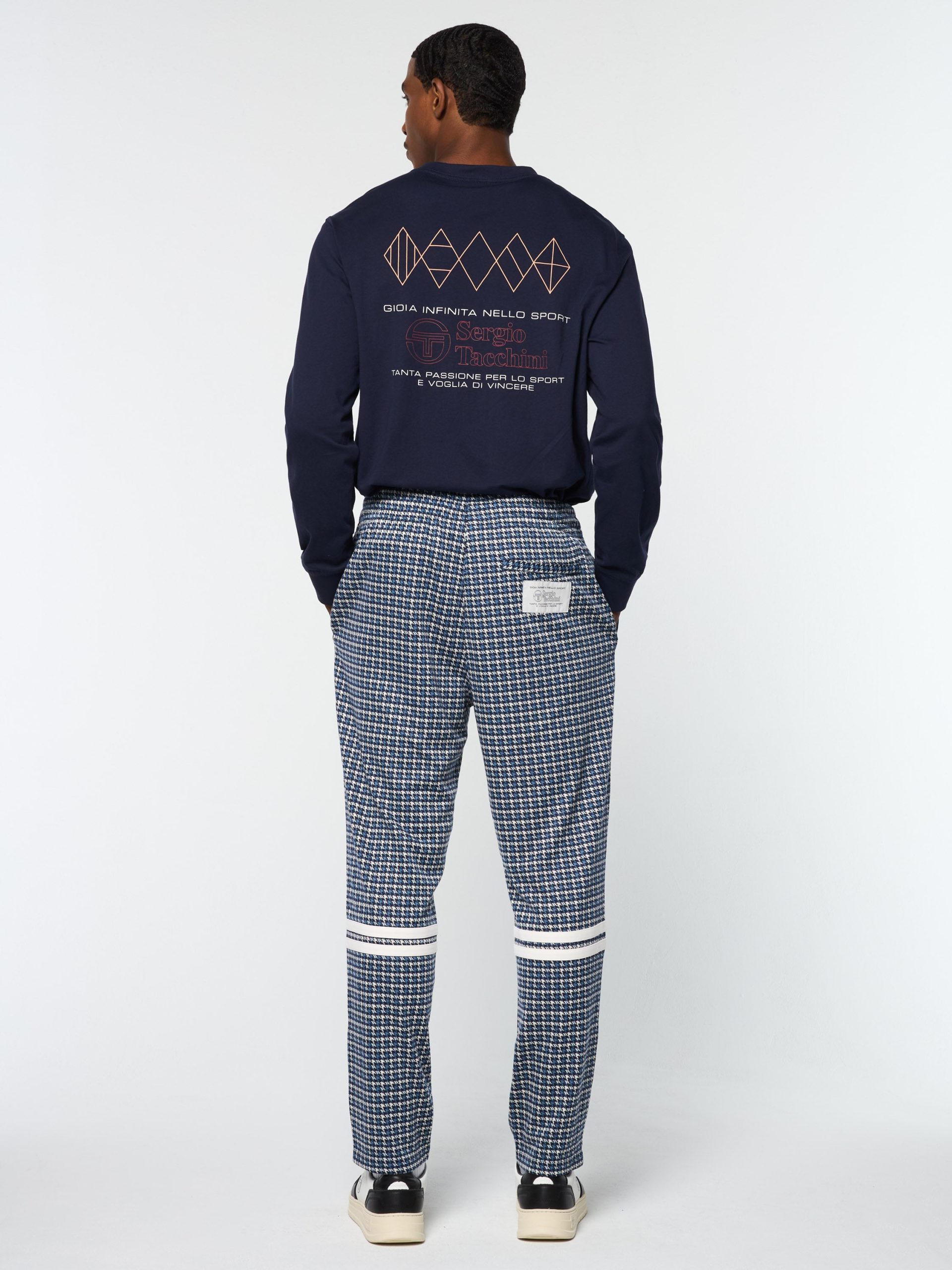 Dallas Houndstooth Track Pant- Maritime Blue - Image 4