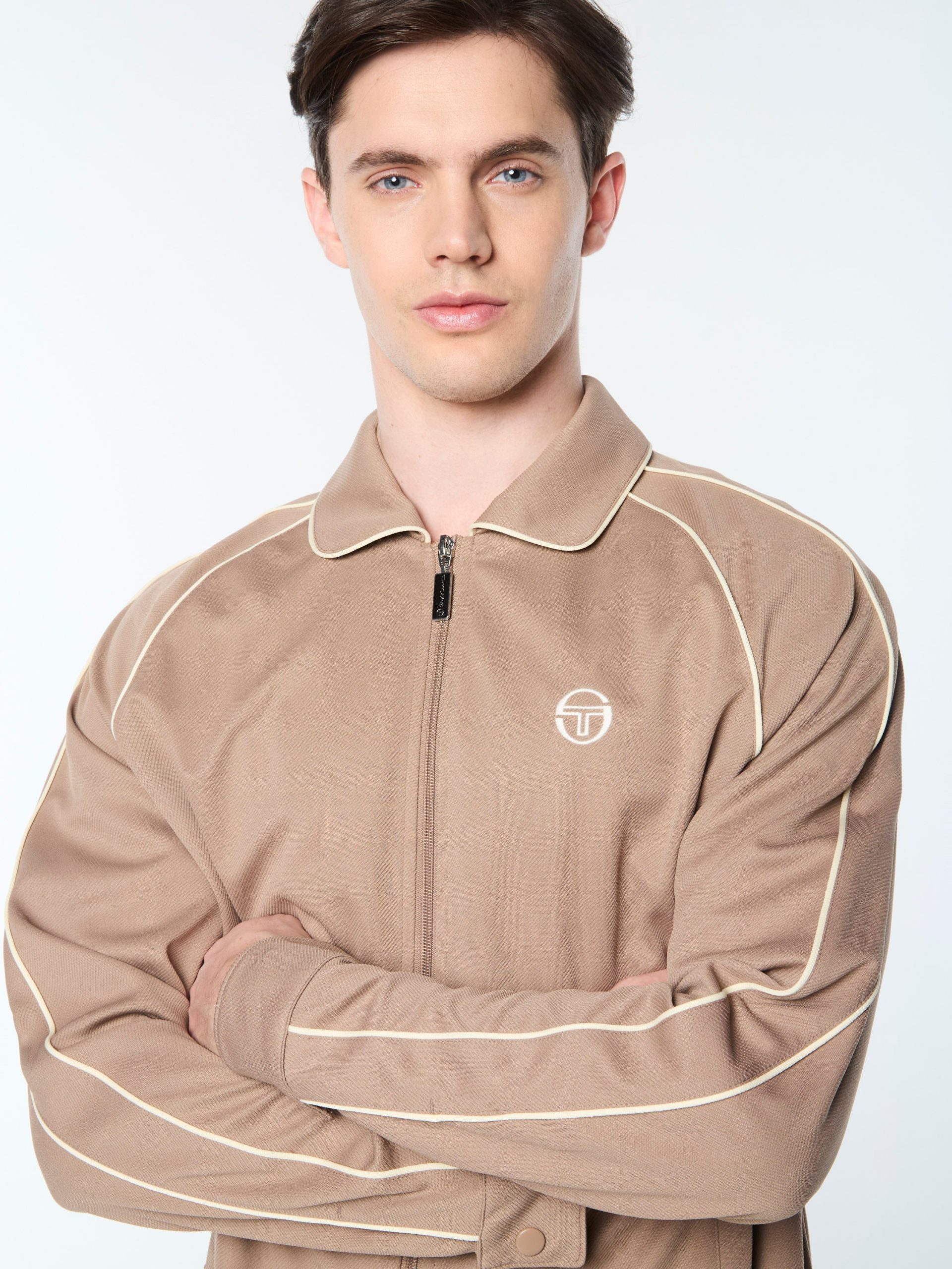 Ettore Track Jacket- Taupe Grey - Image 7