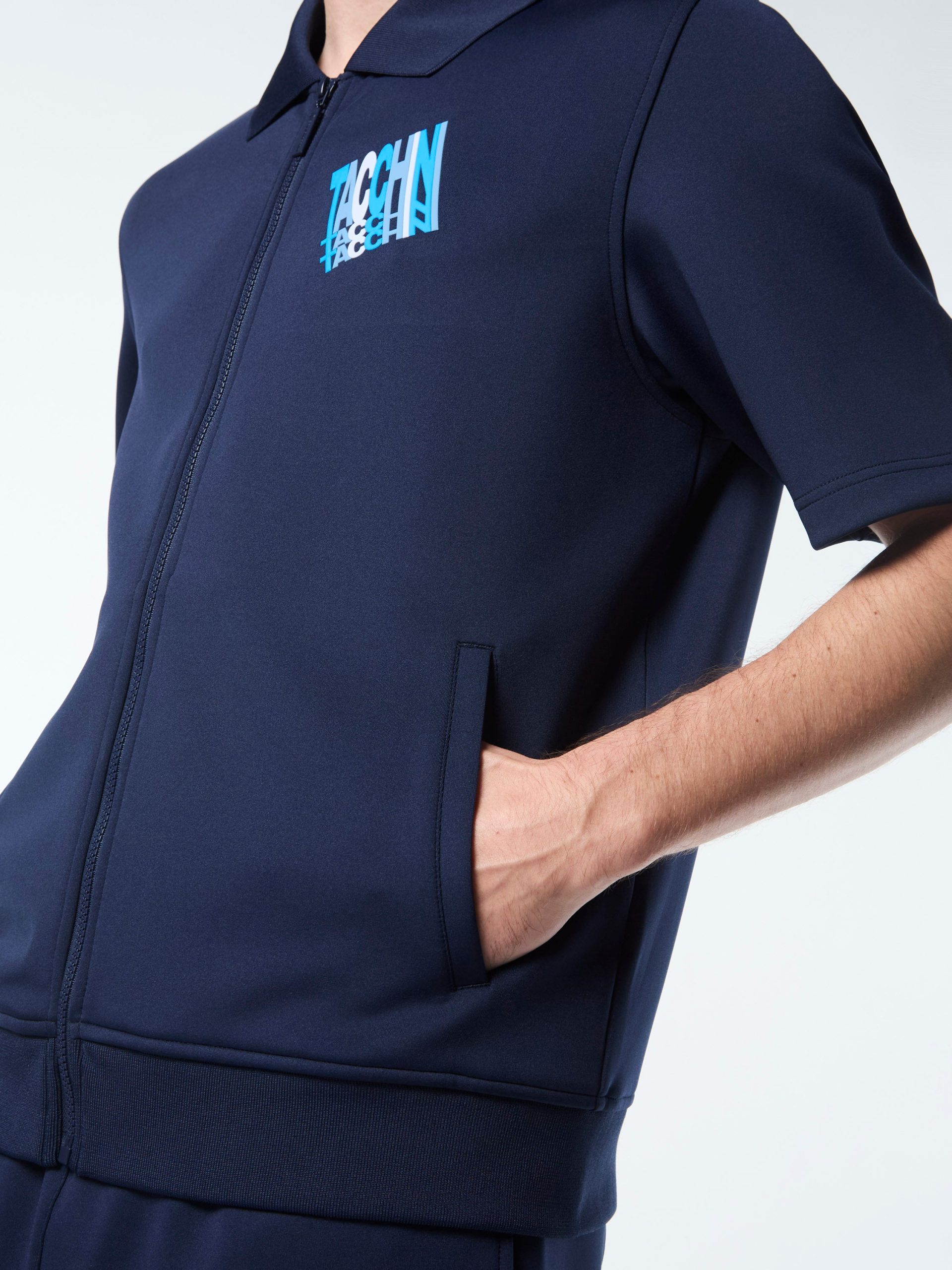 Urso Short Sleeve Track Jacket- Maritime Blue - Image 3