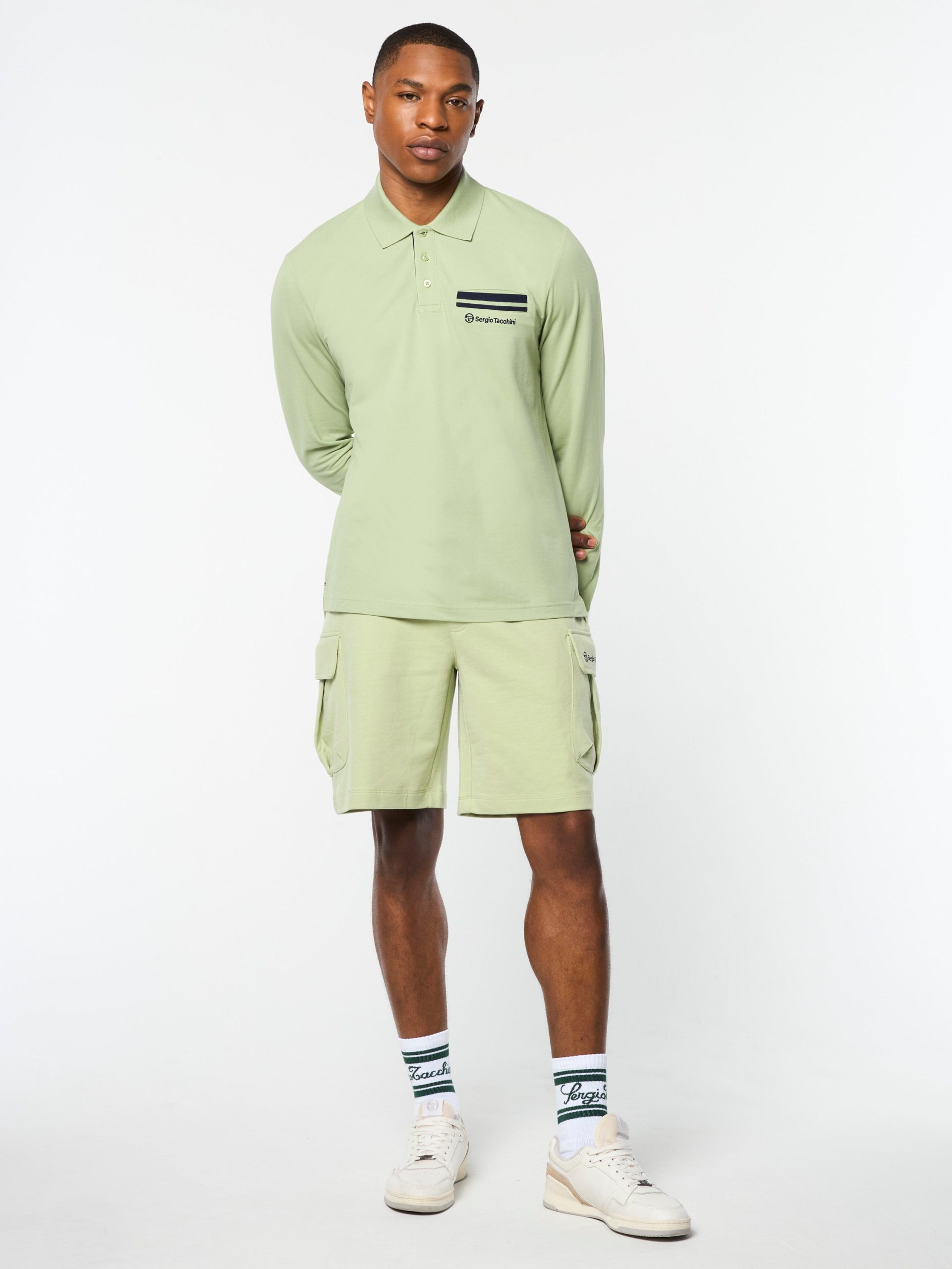 Dario Long Sleeve Polo-Reseda - Image 2