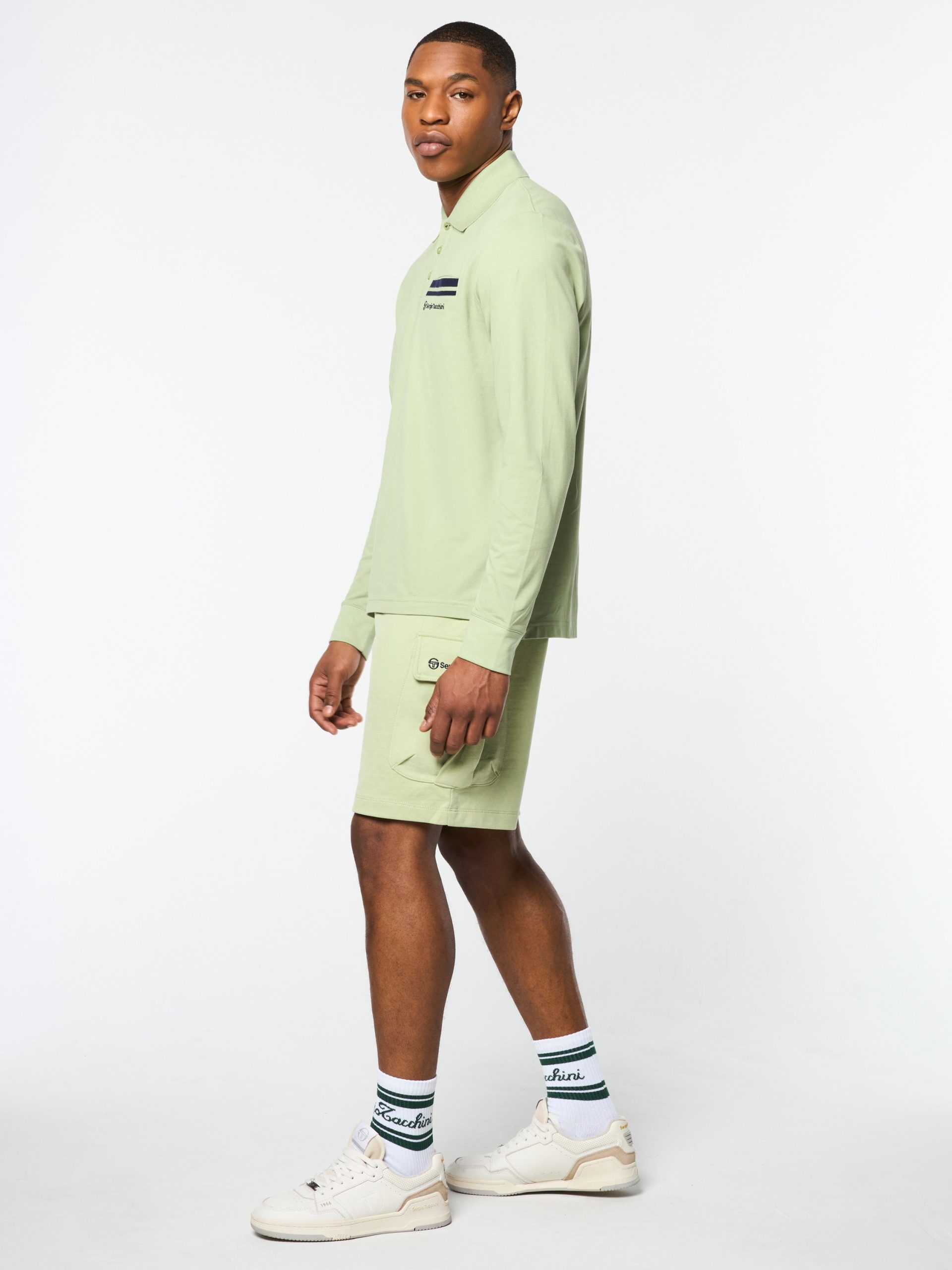 Dario Long Sleeve Polo-Reseda - Image 6