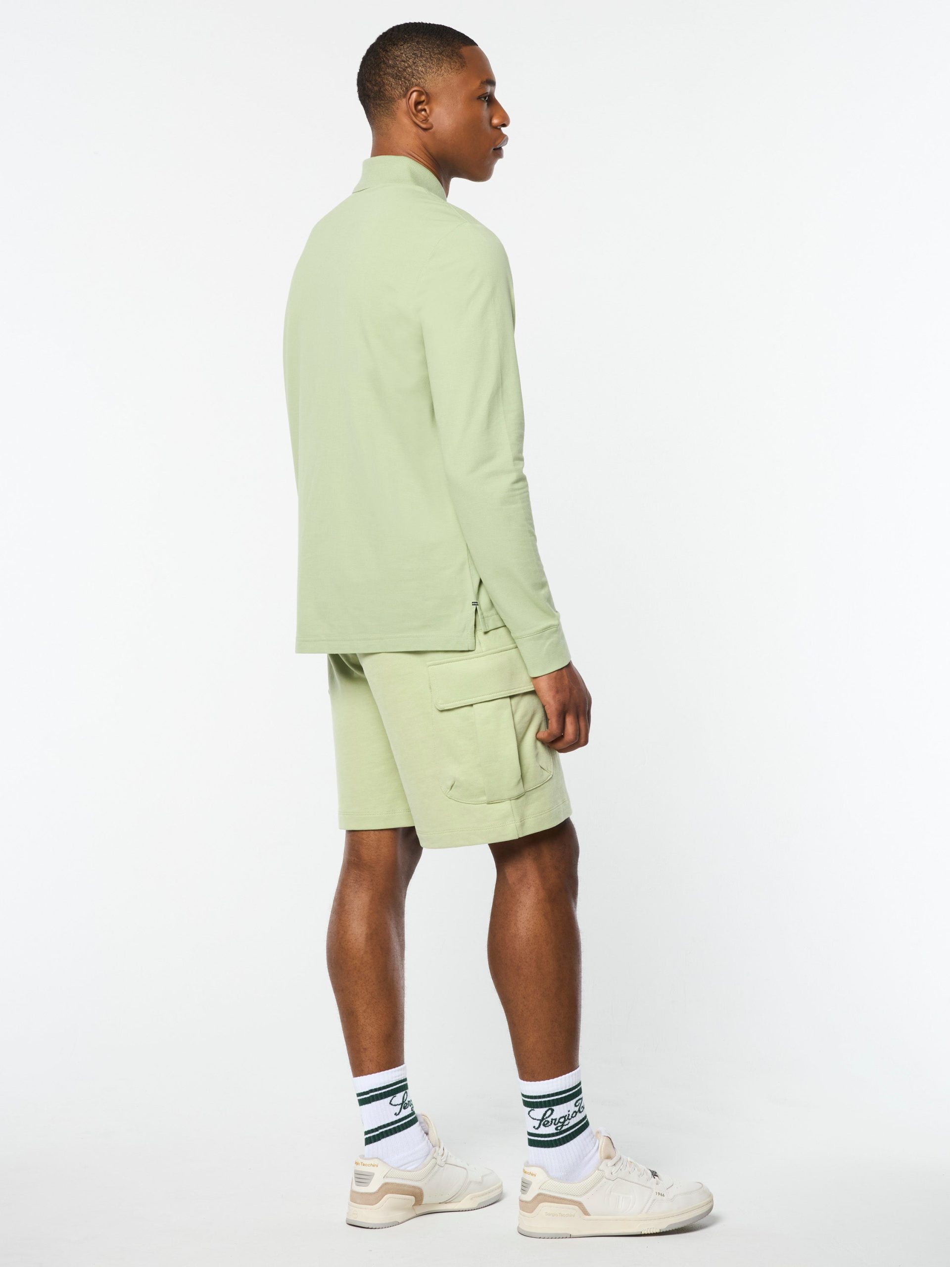 Dario Long Sleeve Polo-Reseda - Image 7