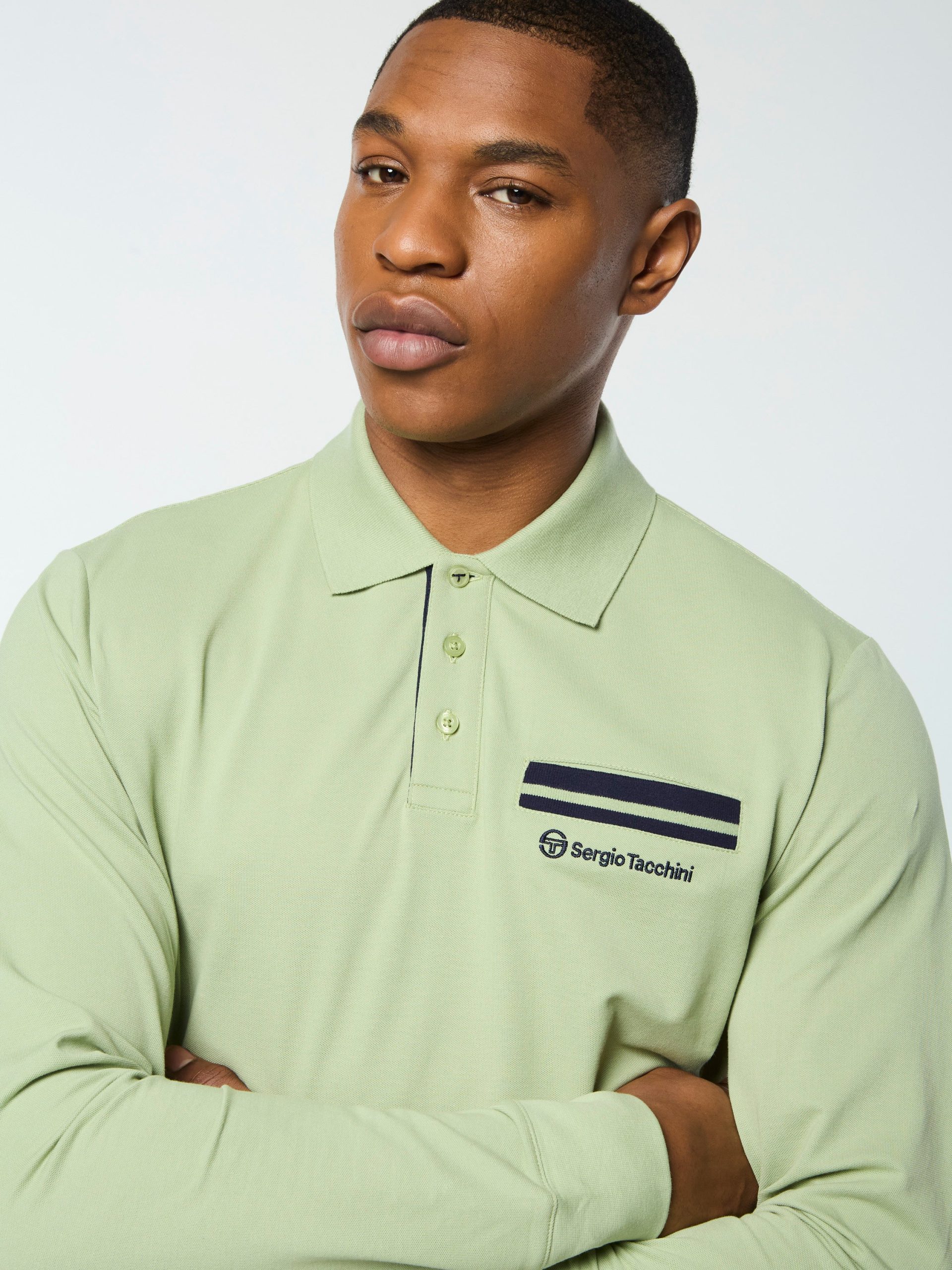 Dario Long Sleeve Polo-Reseda - Image 9