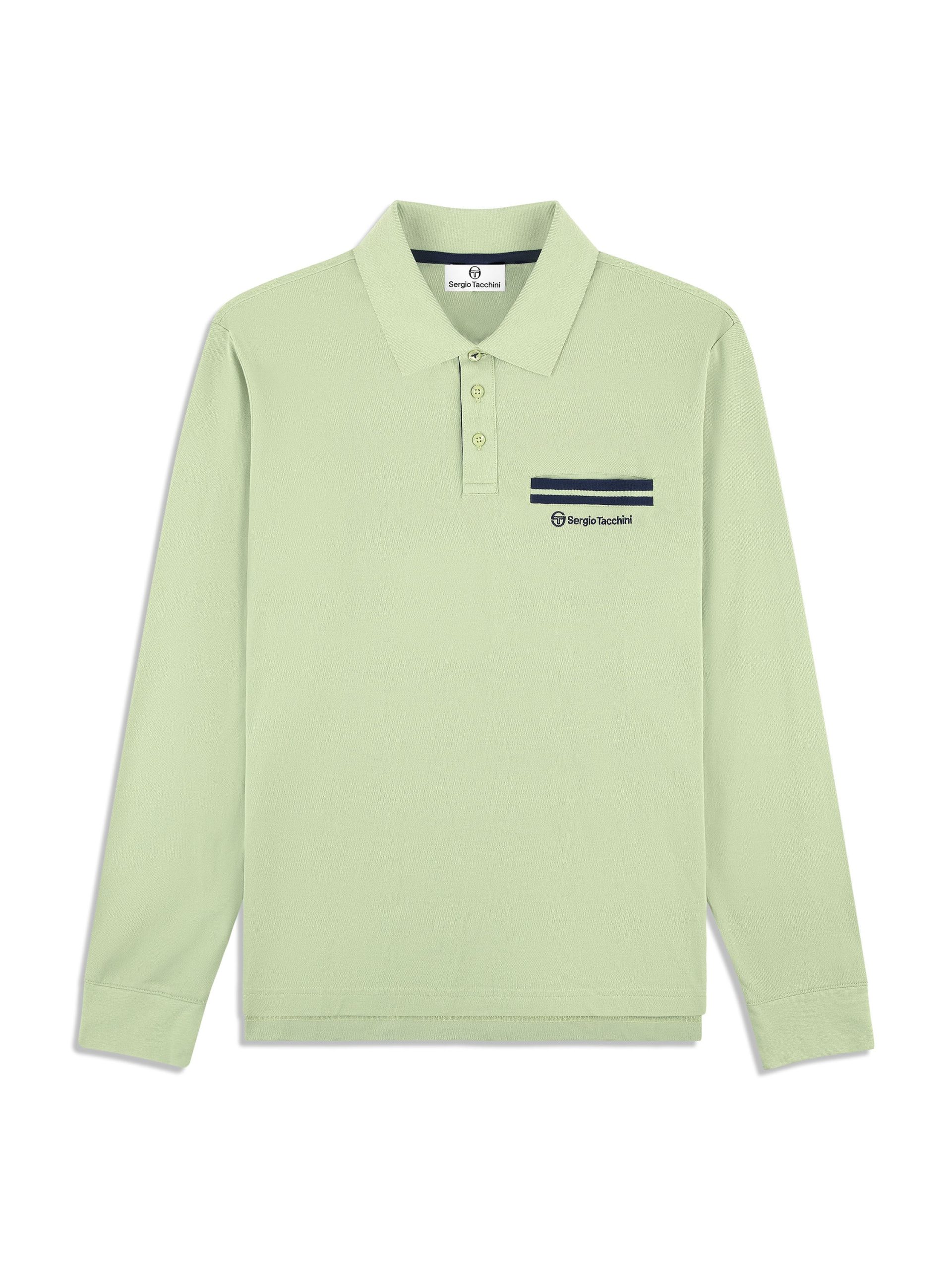Dario Long Sleeve Polo-Reseda - Image 4