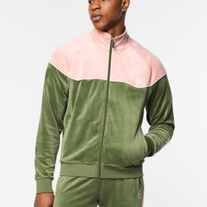 Cielo Velour Track Jacket- Bronze Green