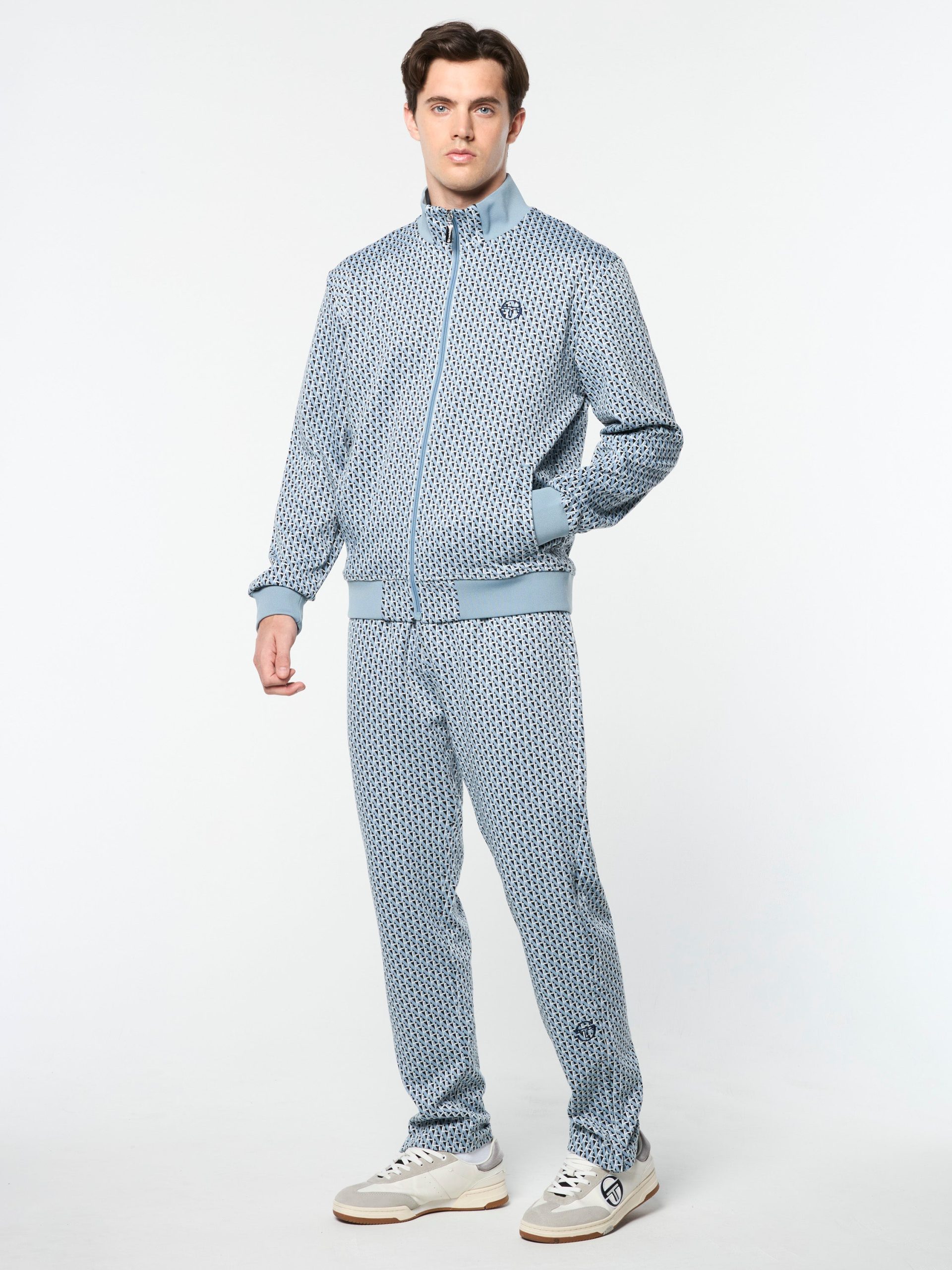 Paolo Knit Track Jacket- Faded Denim - Image 3