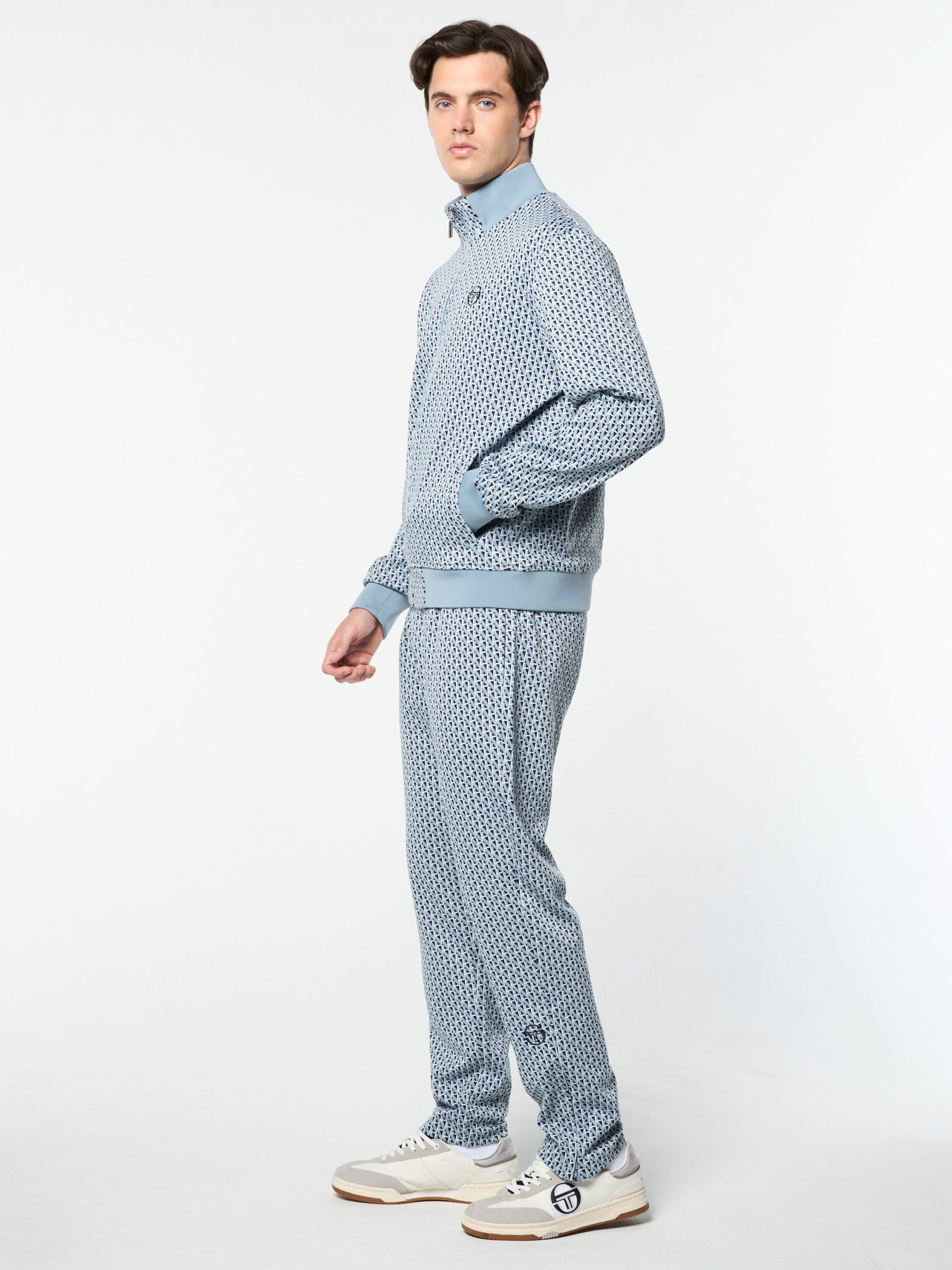 Paolo Knit Track Jacket- Faded Denim - Image 4