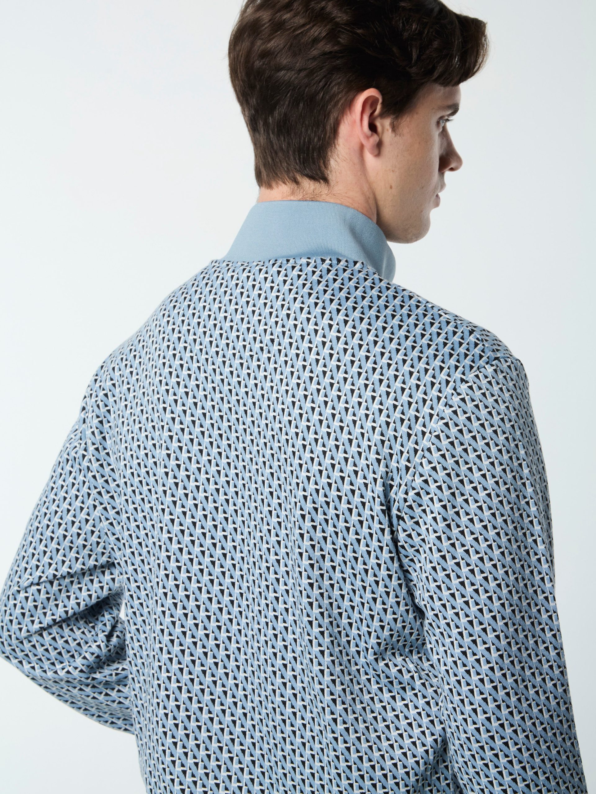 Paolo Knit Track Jacket- Faded Denim - Image 6